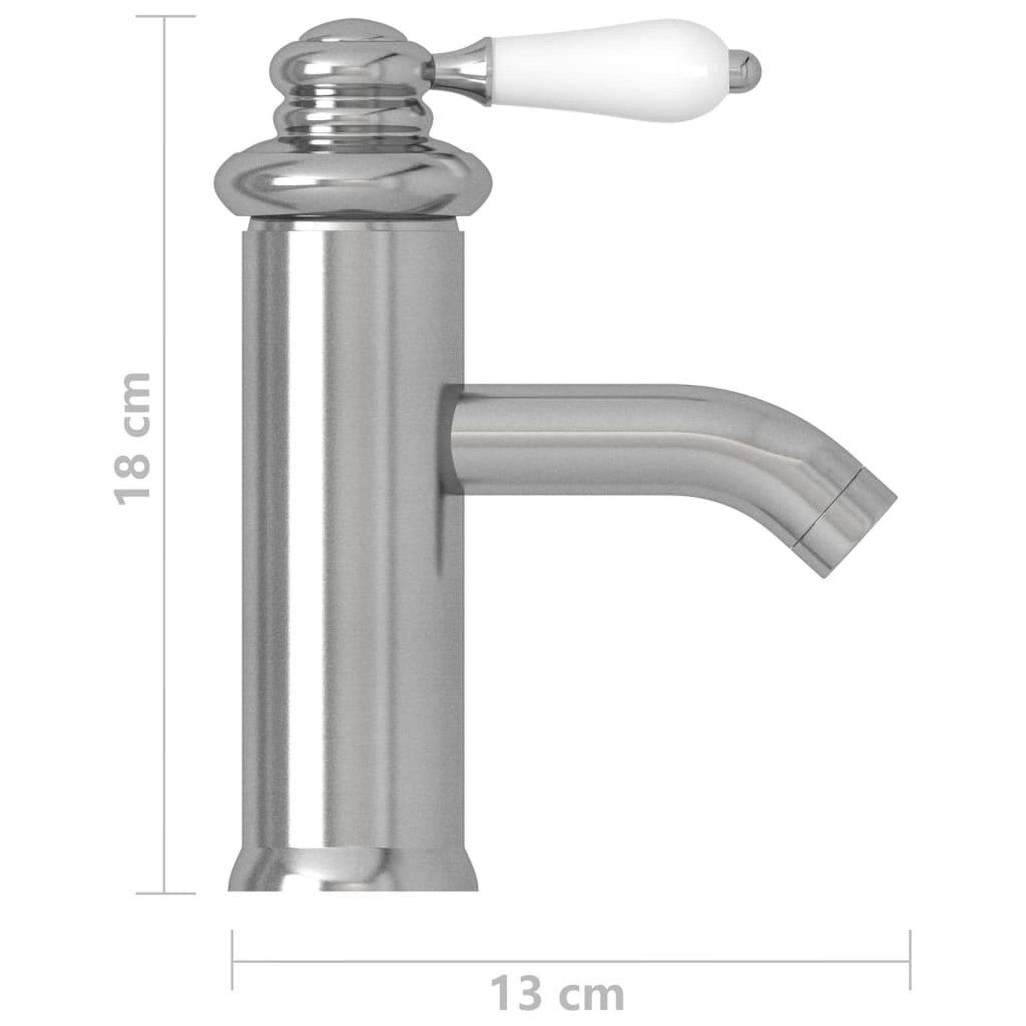 Voir la diapositive 6 : VIDAXL Robinet de lavabo de salle de bain argente 130x180 mm