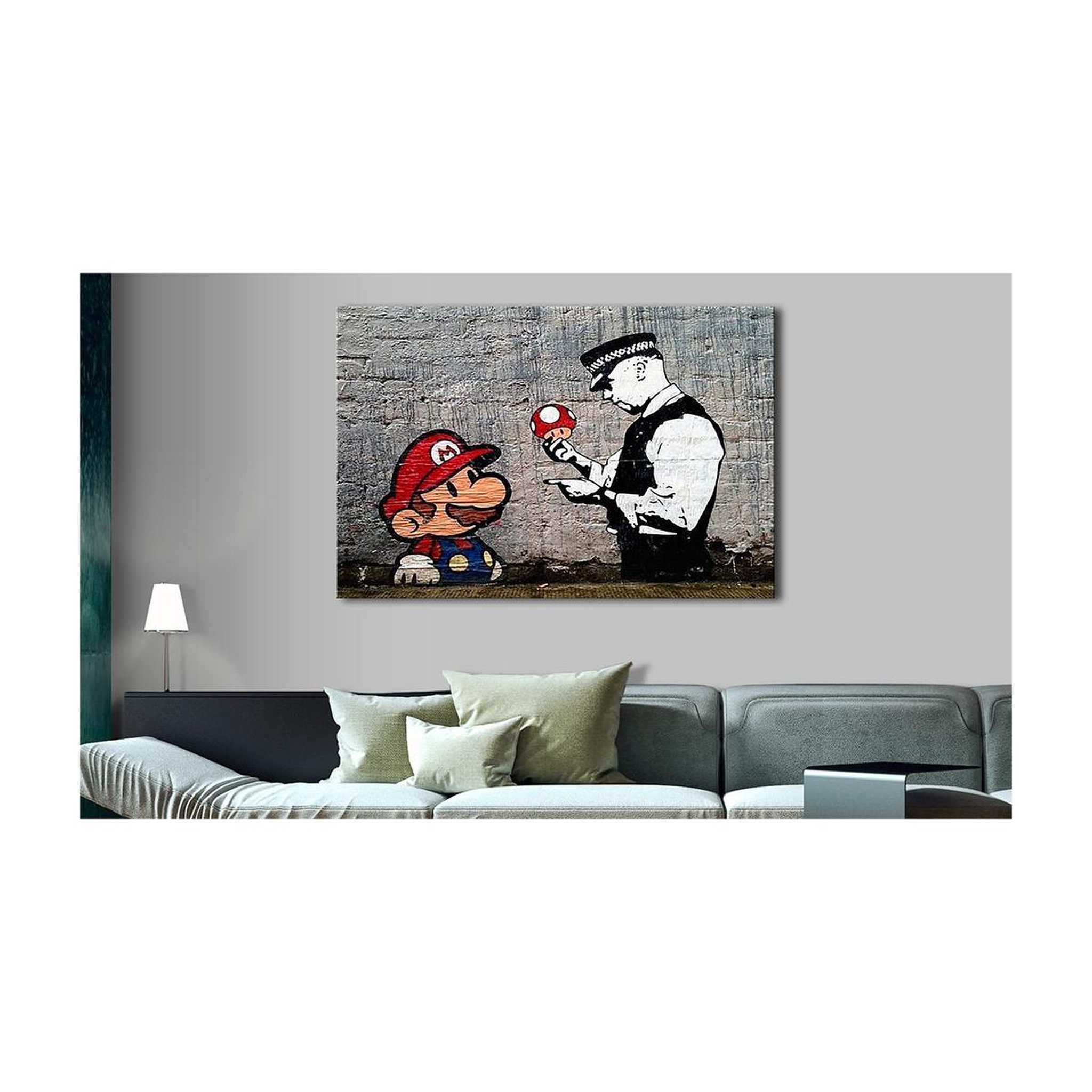 Voir la diapositive 2 : Paris Prix Tableau Imprimé  Mario & Cop - Banksy