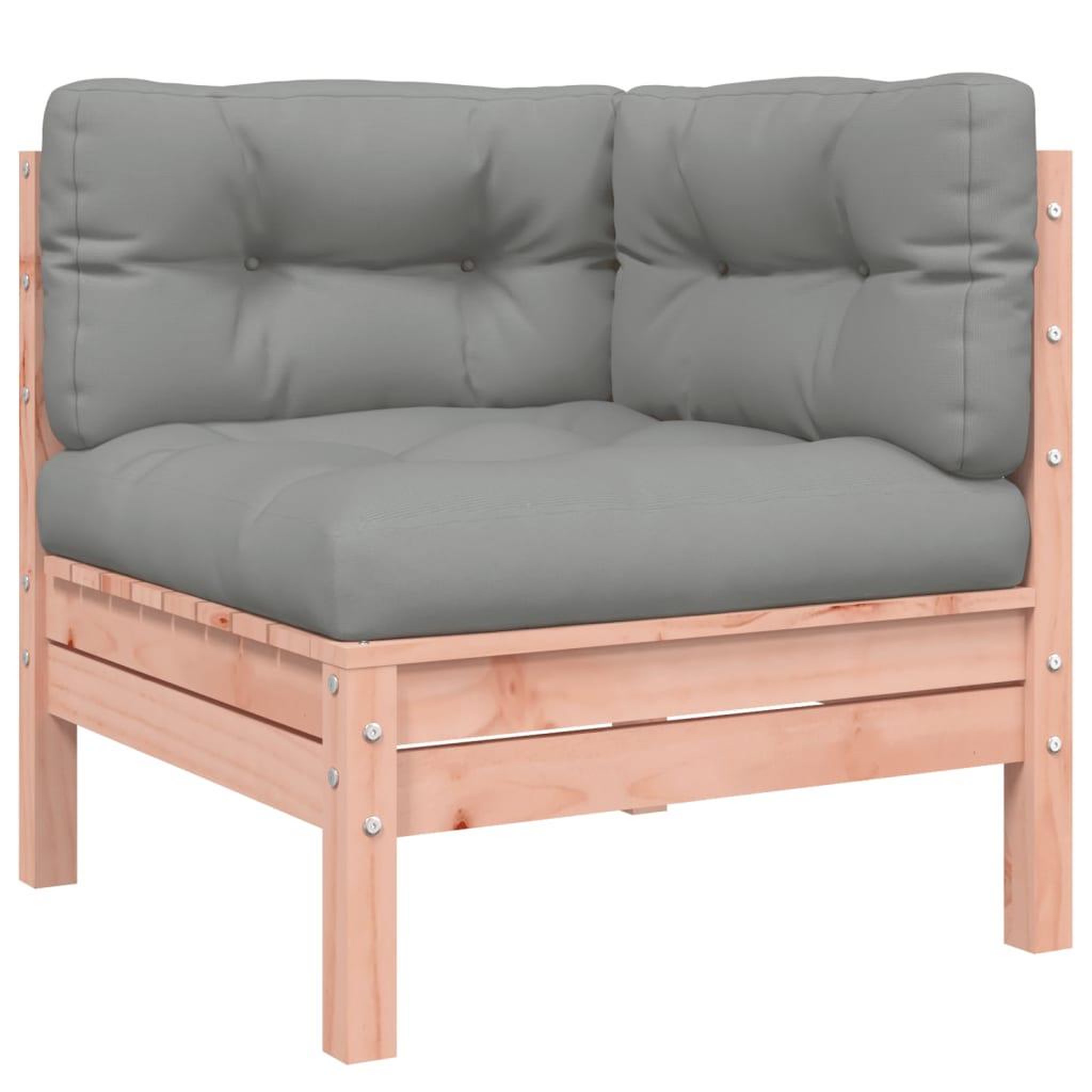 Voir la diapositive 4 : VIDAXL Salon de jardin 7 pcs et coussins bois massif sapin de douglas