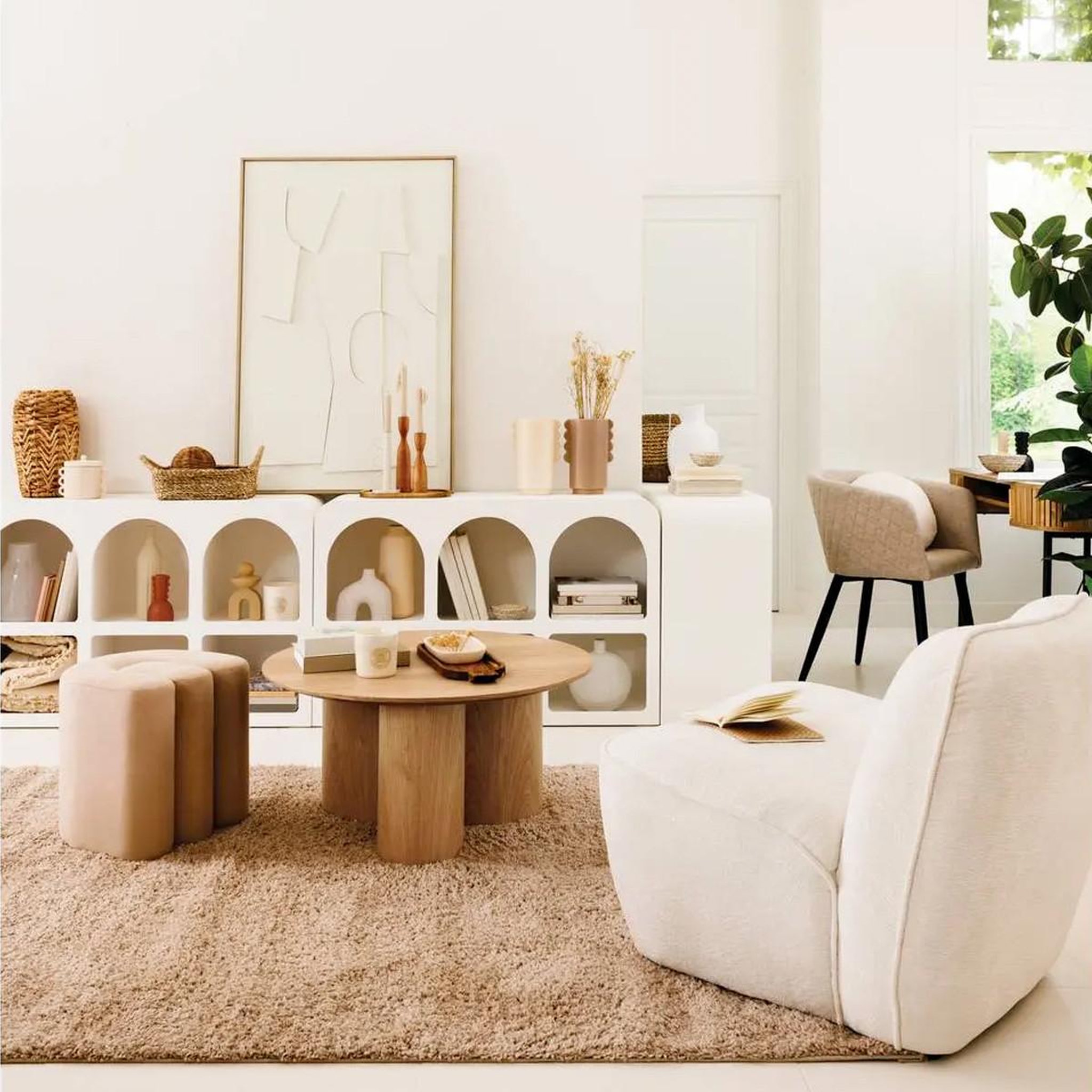Voir la diapositive 4 : ATMOSPHERA Étagère design 6 niches  soleya  110cm blanc