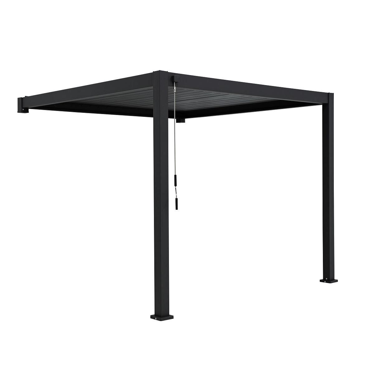 OMBREA Pergola Bioclimatique adossée (2pieds) 3x3m anthracite OMBREA®