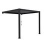 Voir la diapositive 3 : OMBREA Pergola Bioclimatique adossée (2pieds) 3x3m anthracite OMBREA®