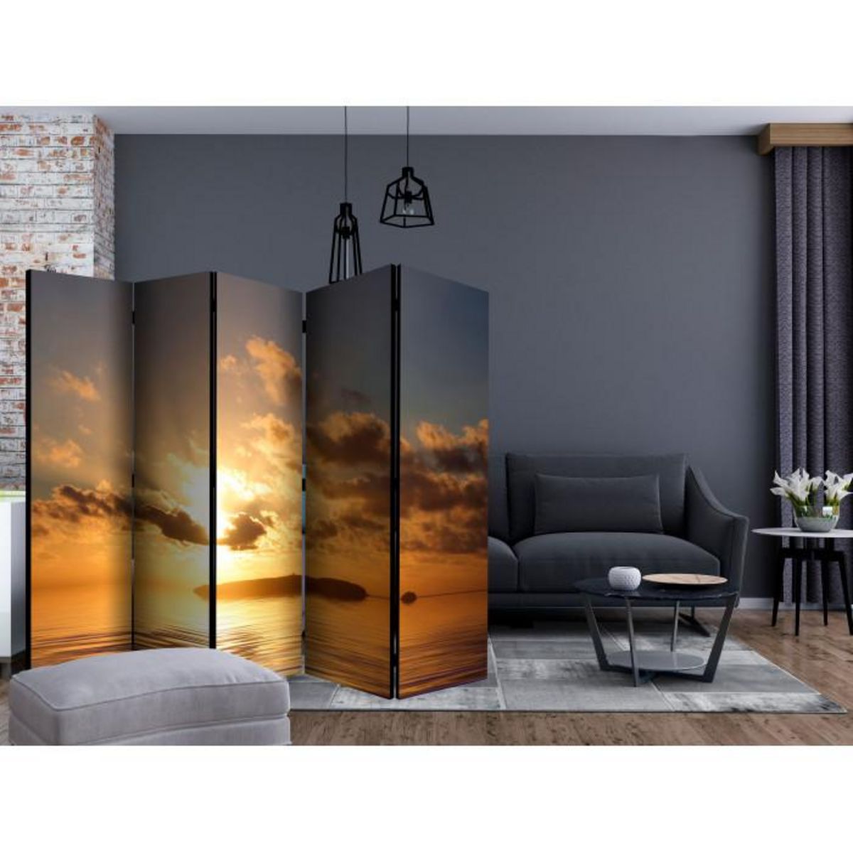 Paris Prix Paravent 5 Volets  Sea Sunset  172x225cm