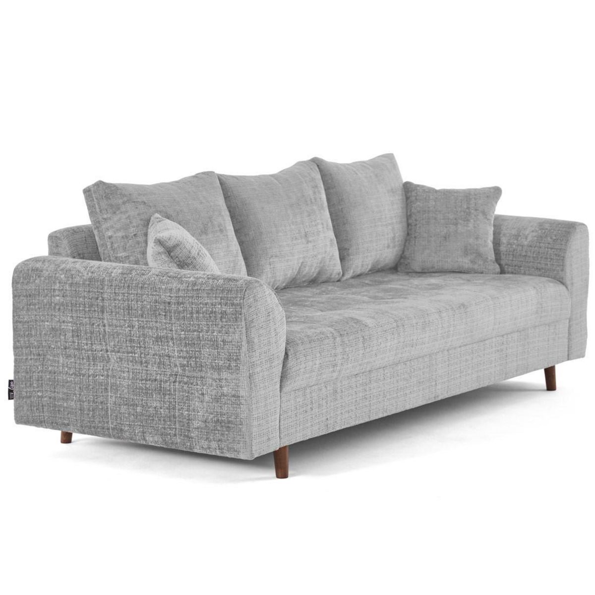 LISA DESIGN Rune - canapé droit 3 places en velours texturé