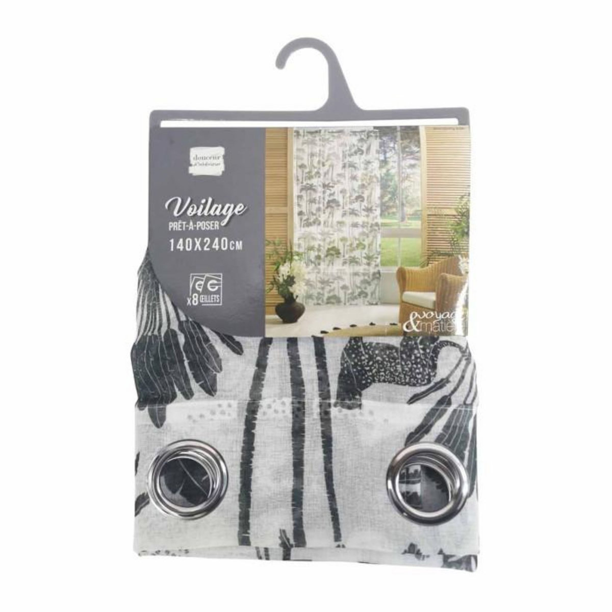 Paris Prix Rideau Voilage à Œillets  Manapany  140x240cm Kaki