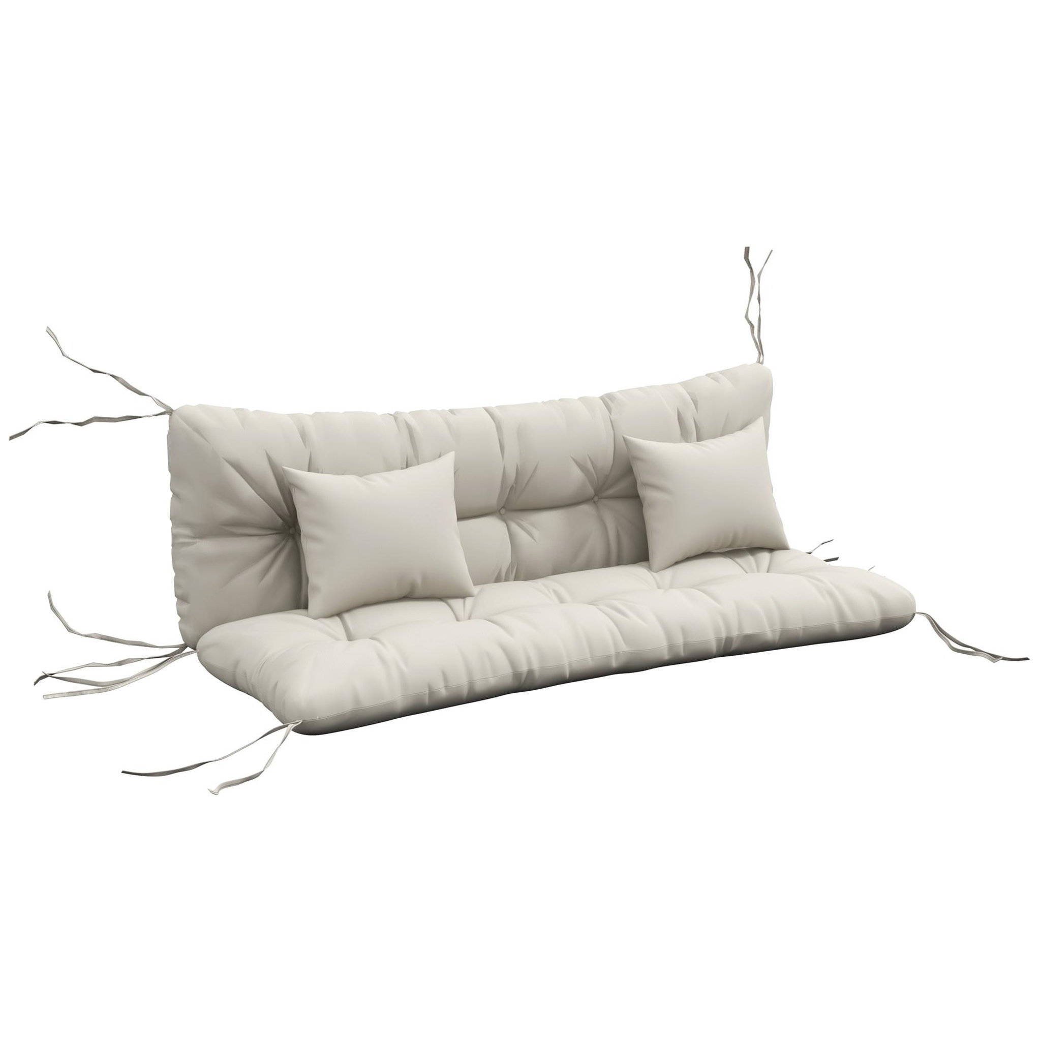 OUTSUNNY Ensemble de 4 coussins d'extérieur pour balancelle crème