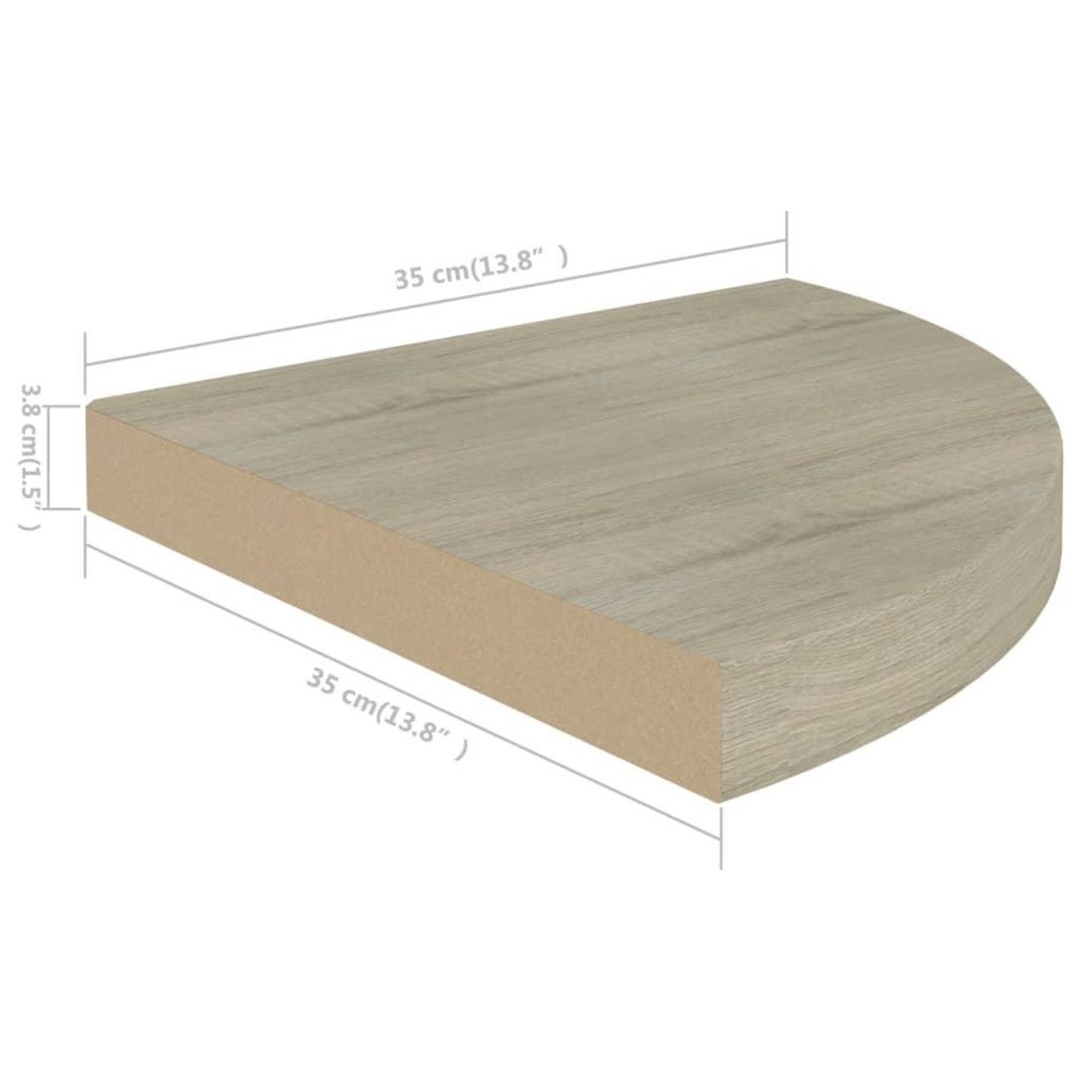 VIDAXL Etageres d'angle flottantes 2 pcs chene 35x35x3,8 cm MDF