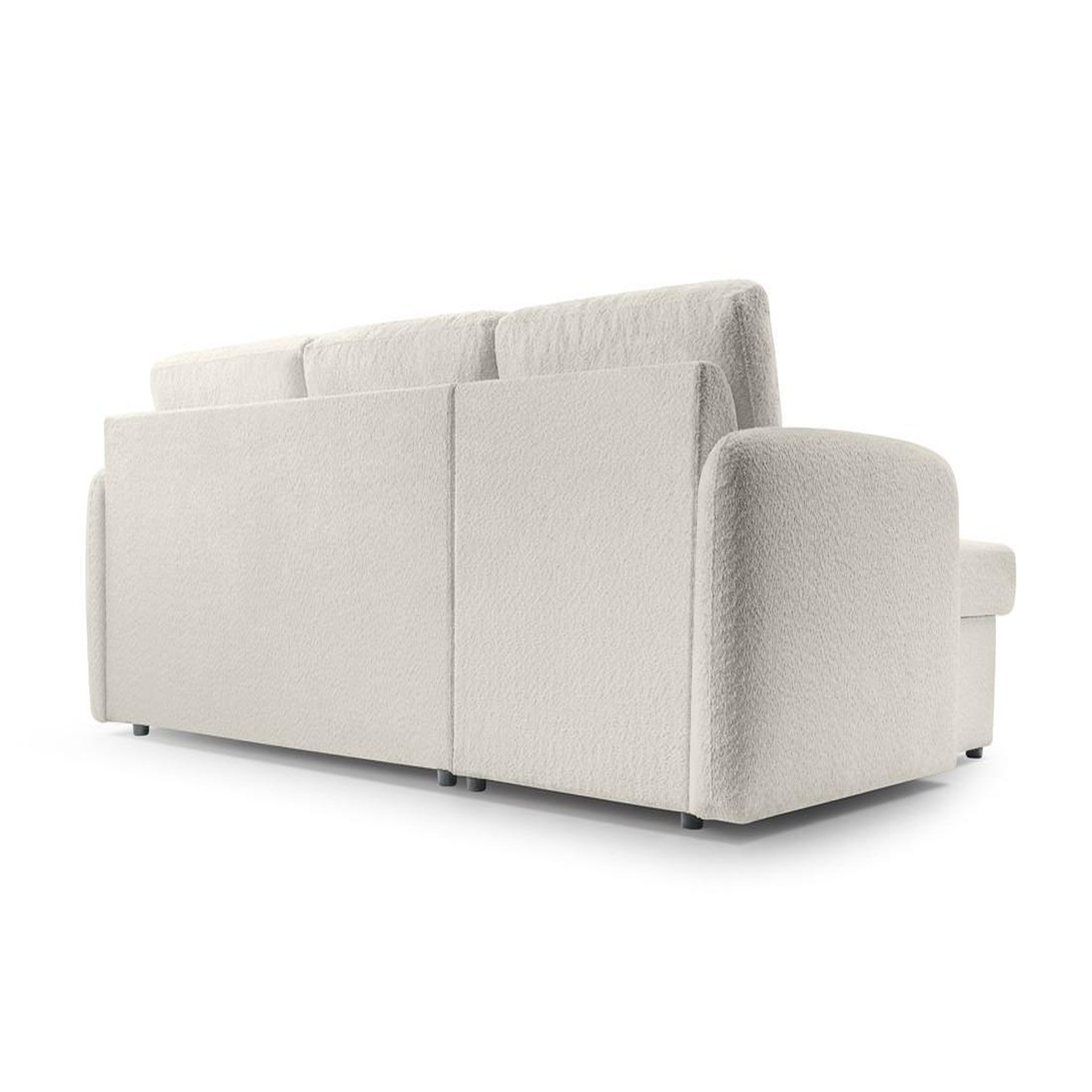 Voir la diapositive 6 : BEST MOBILIER Pocatello - canapé d'angle réversible 4 places - convertible avec coffre - en tissu bouclette