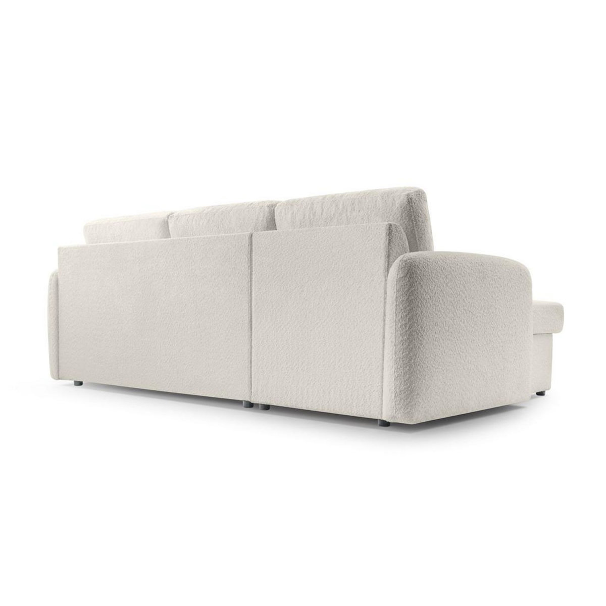 BEST MOBILIER Pocatello - canapé d'angle réversible 4 places - convertible avec coffre - en tissu bouclette