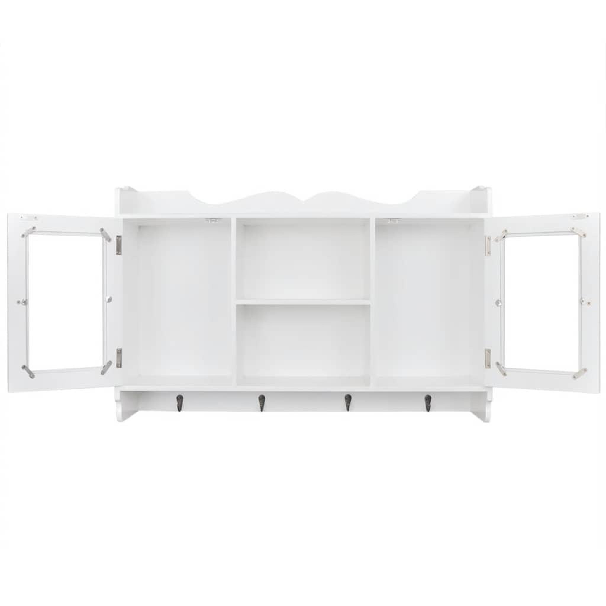 Voir la diapositive 4 : VIDAXL Vitrine murale avec etagere de livre / dvd / verre en mdf blanc