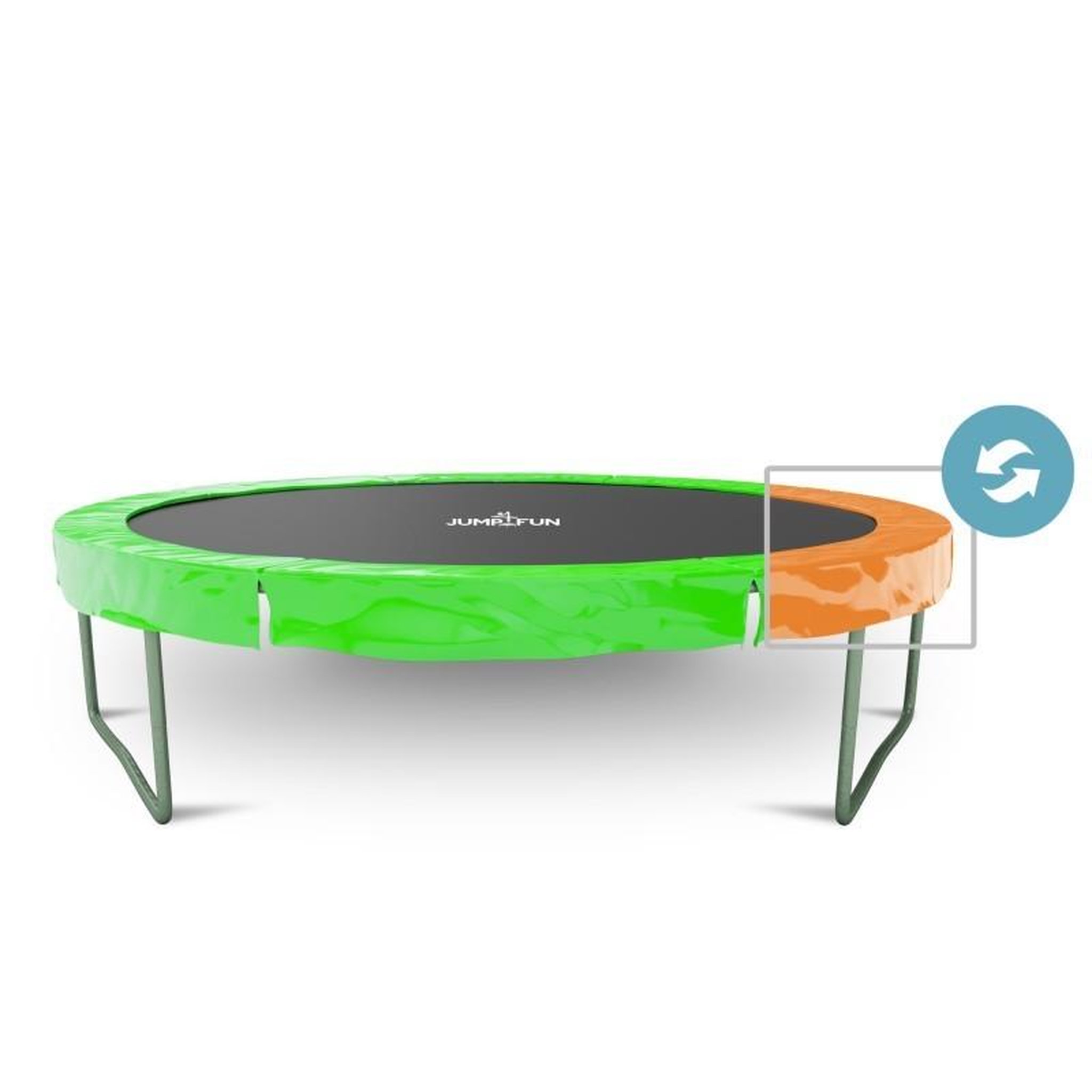 JUMP4FUN Coussin de protection des ressorts pour Trampoline, réversible orange / vert pomme : ø 6Ft