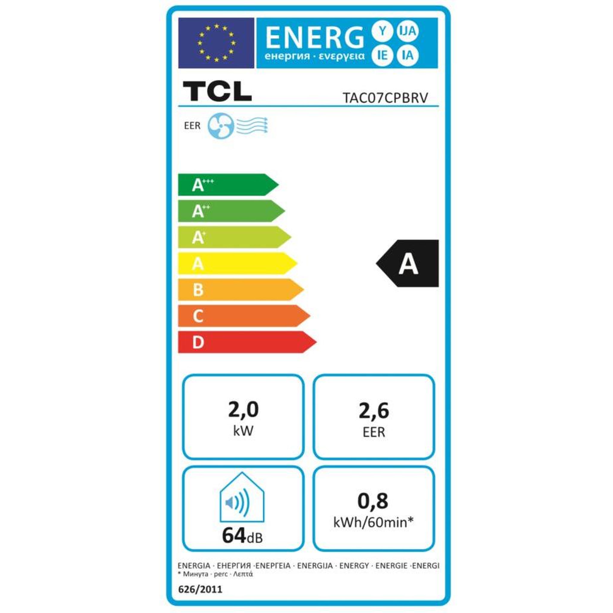 Voir la diapositive 2 : TCL Climatiseur mobile monobloc 2050w 16m2 - tac07cpbrv