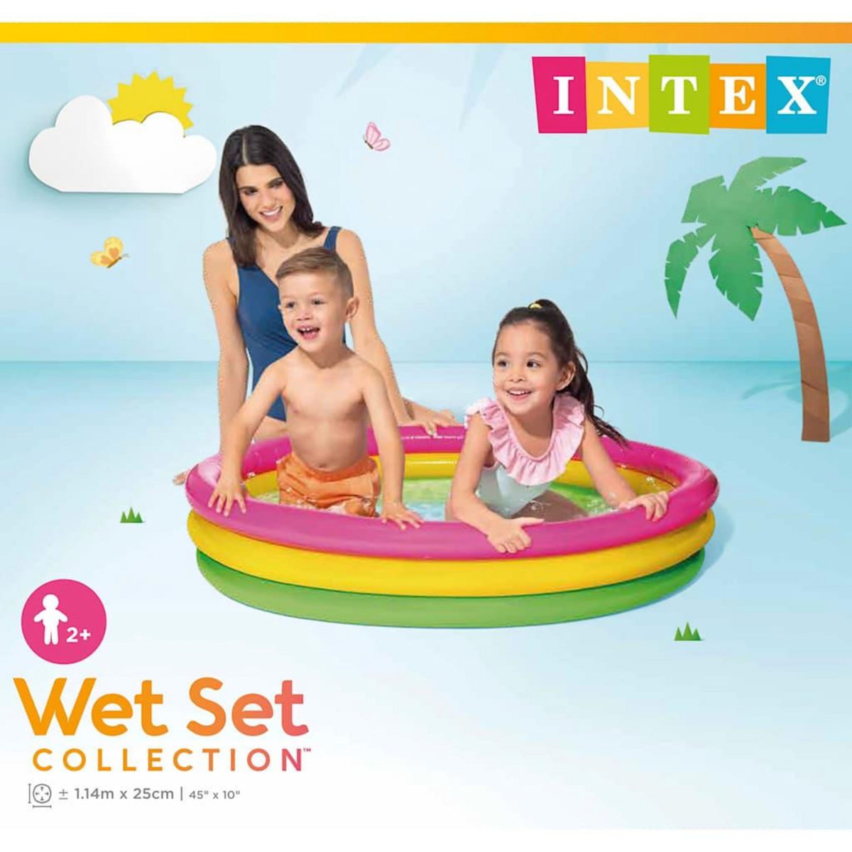 INTEX Intex Piscine gonflable Sunset 3 anneaux 114x25 cm