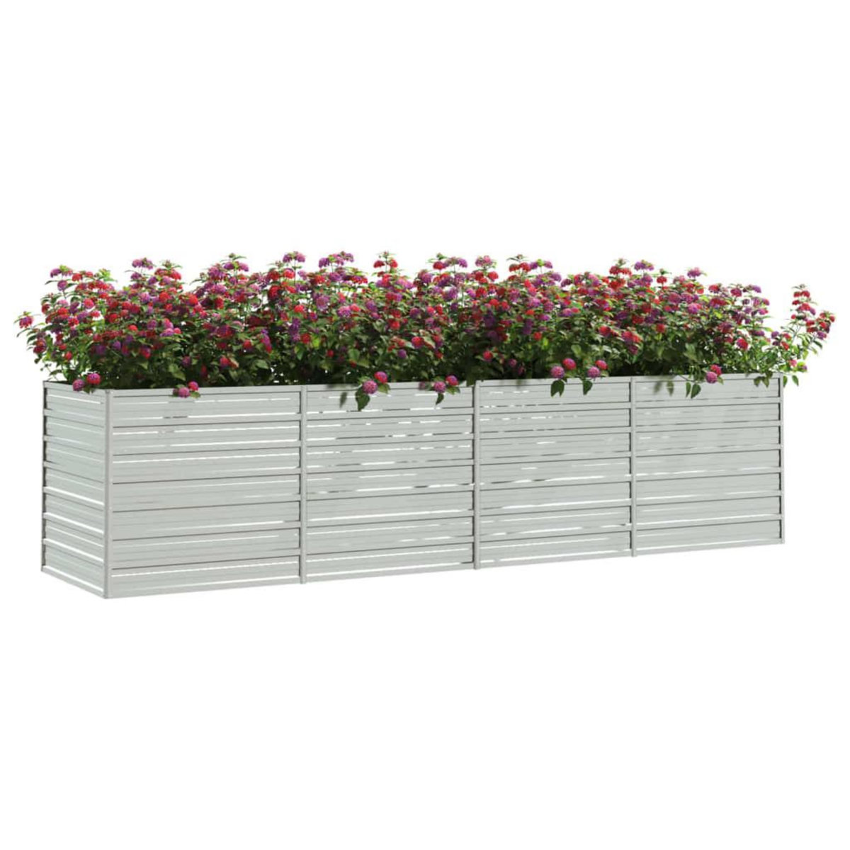 VIDAXL Lit sureleve de jardin 320x80x77 cm Acier galvanise Argente