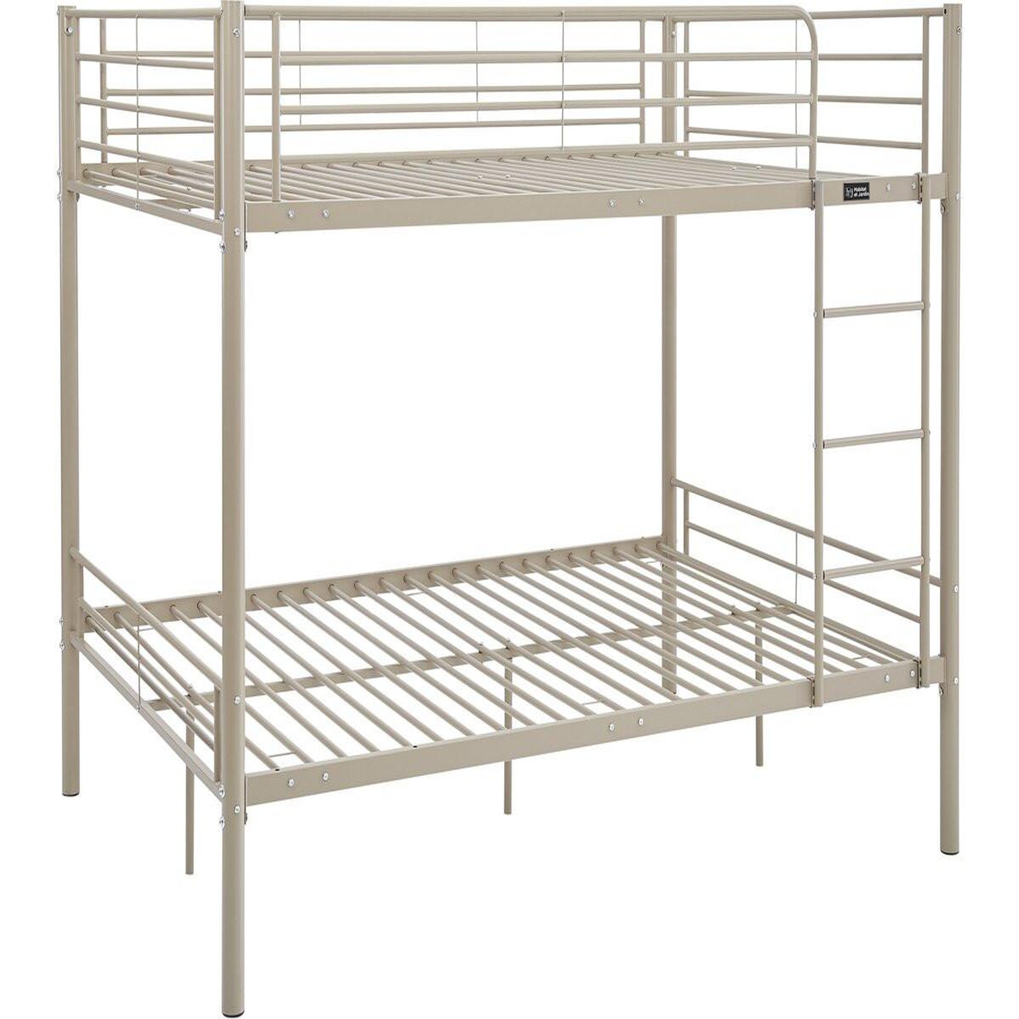 Habitat et Jardin Lit double superposé avec sommier inclus  Adam  - 140 x 190 cm - Taupe