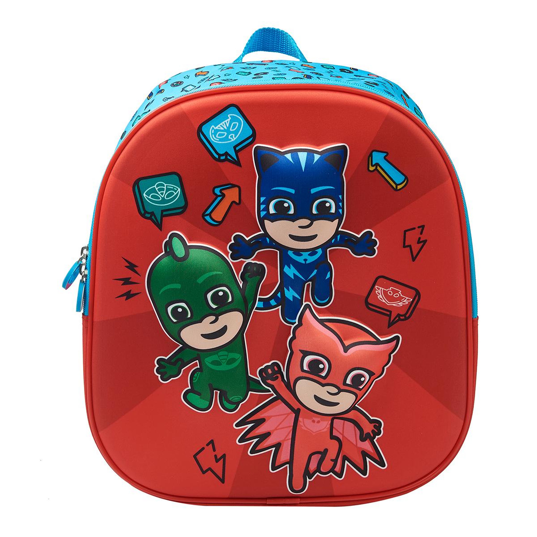 Voir la diapositive 1 : Sac maternelle rouge 3D Pyjamask