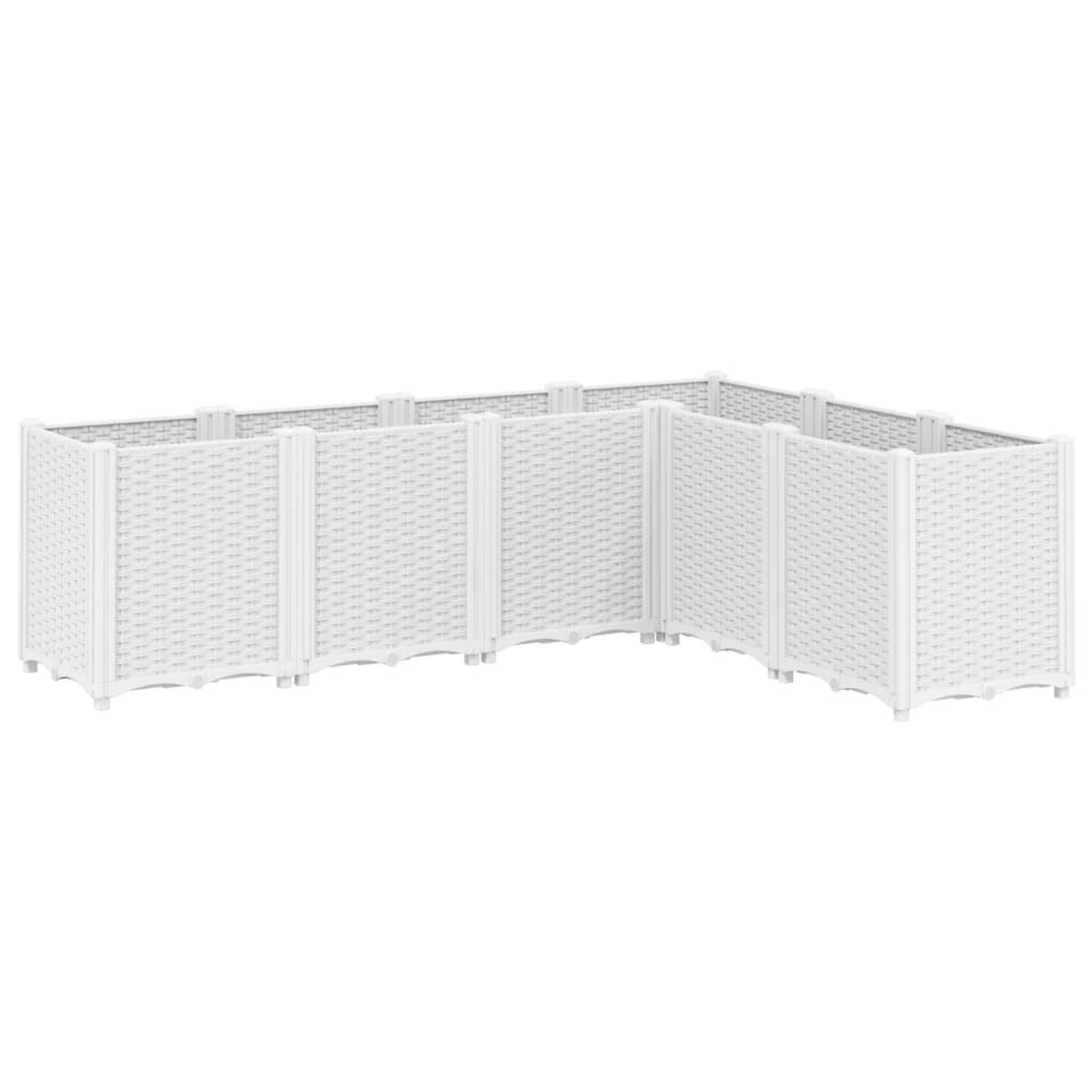 Voir la diapositive 2 : VIDAXL Jardiniere blanc 160x120x53 cm polypropylene