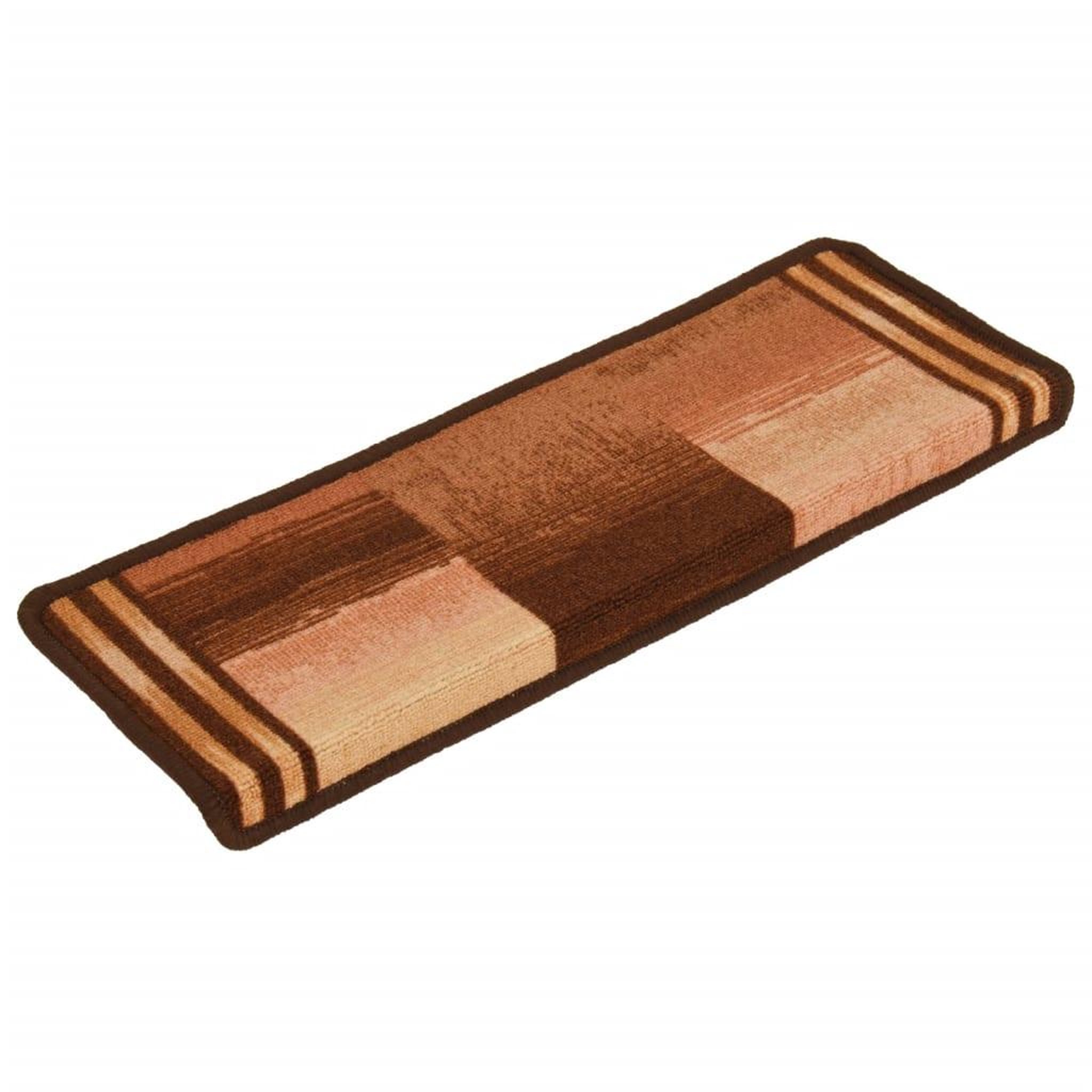 Voir la diapositive 3 : VIDAXL Tapis d'escalier autoadhesifs 5 pcs 65x21x4 cm Marron
