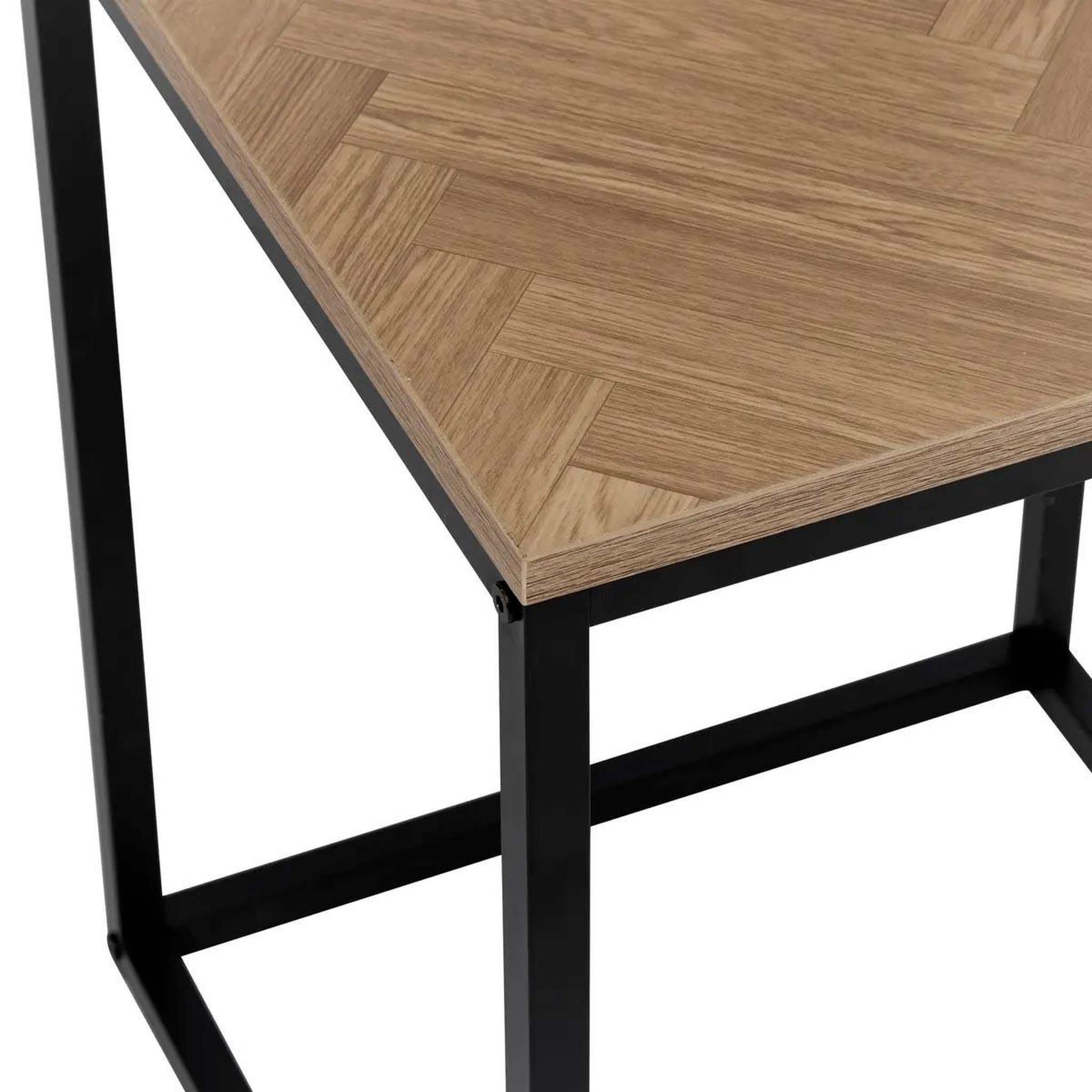Voir la diapositive 2 : FIVE Table d'appoint bout de canapé  chevrons  50cm naturel & noir
