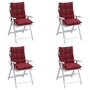 Voir la diapositive 4 : VIDAXL Coussins de chaise a dossier bas lot de 4 rouge bordeaux