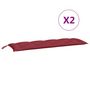 Voir la diapositive 5 : VIDAXL Coussins de banc de jardin lot de 2 rouge bordeaux tissu Oxford