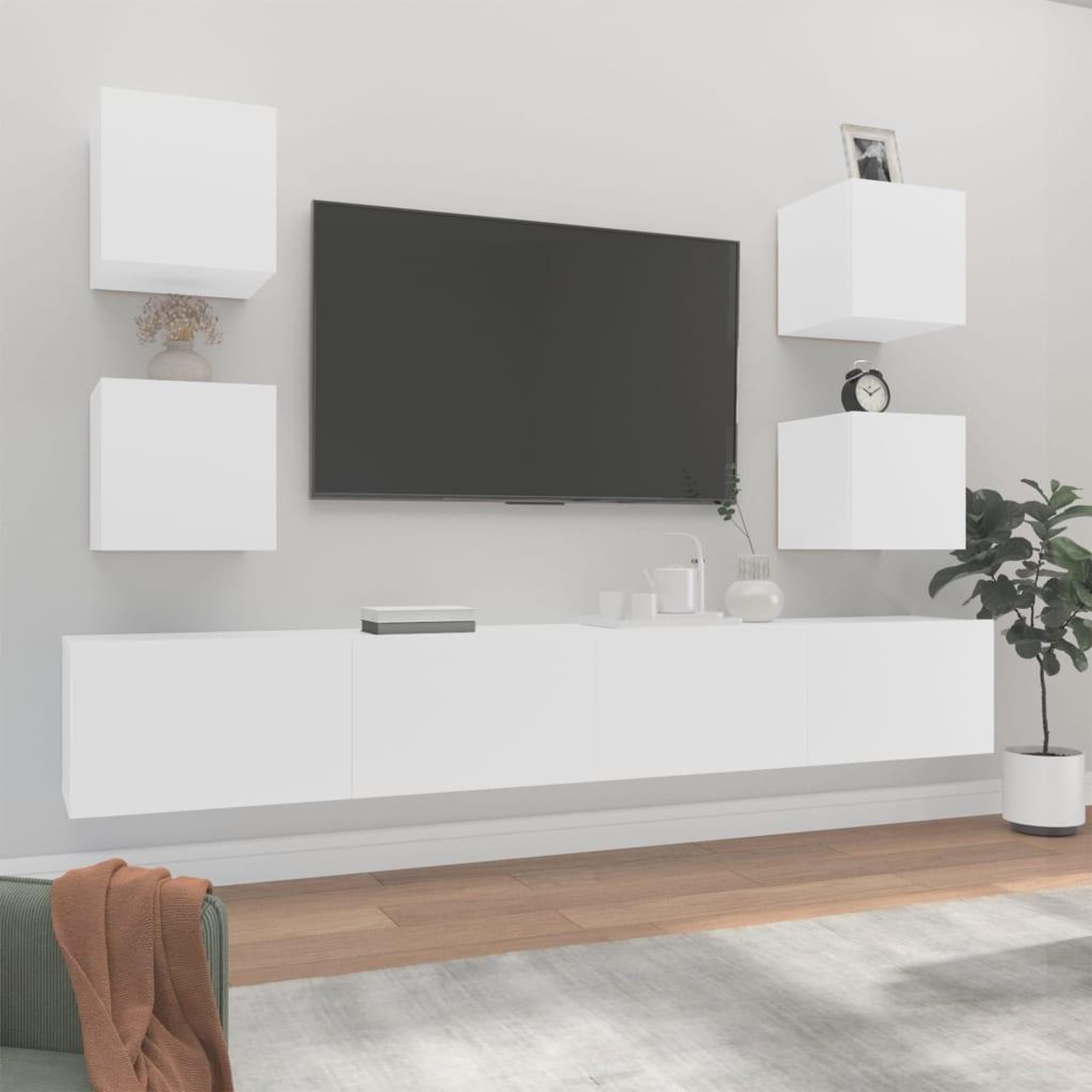VIDAXL Ensemble de meubles TV 6 pcs Blanc Bois d'ingenierie