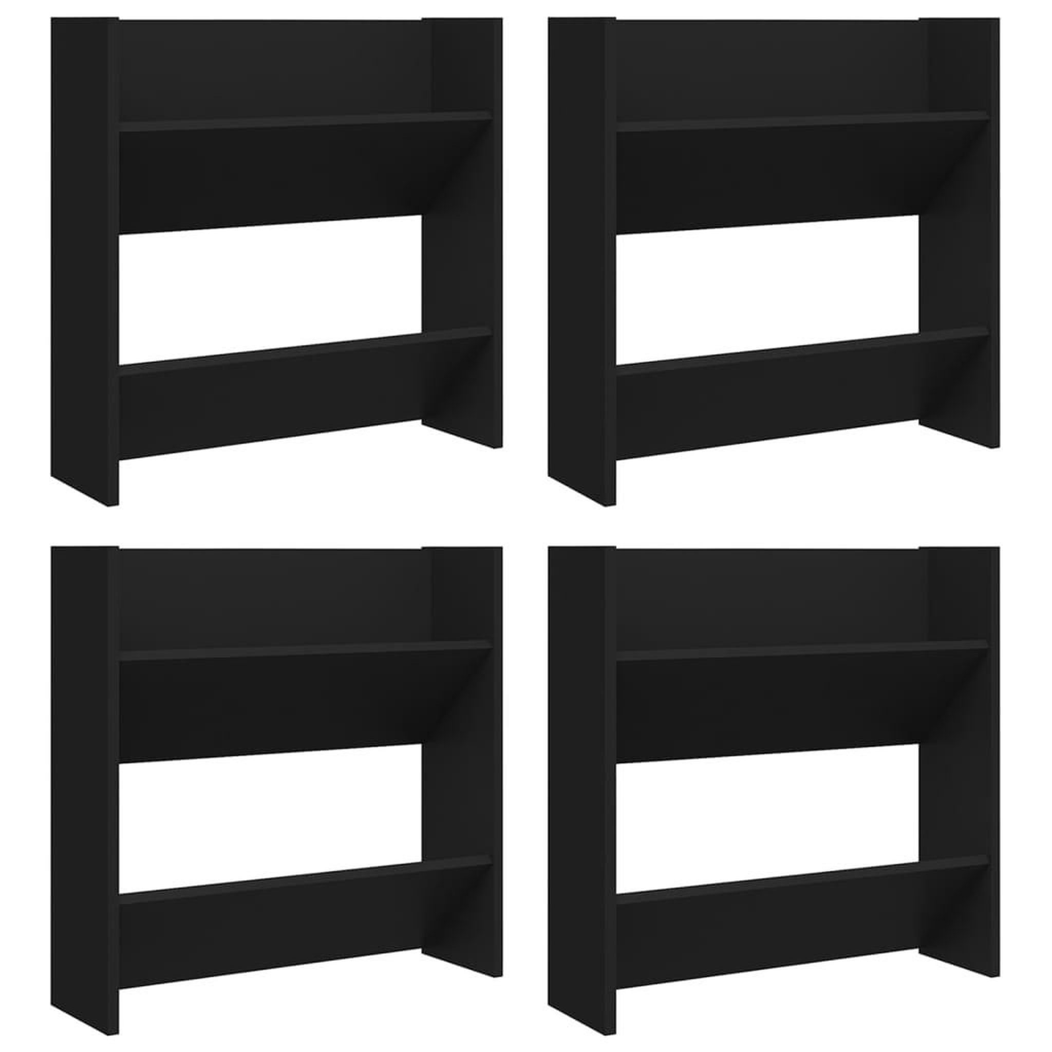 Voir la diapositive 2 : VIDAXL Armoires a chaussures murales 4 pcs noir bois d'ingenierie