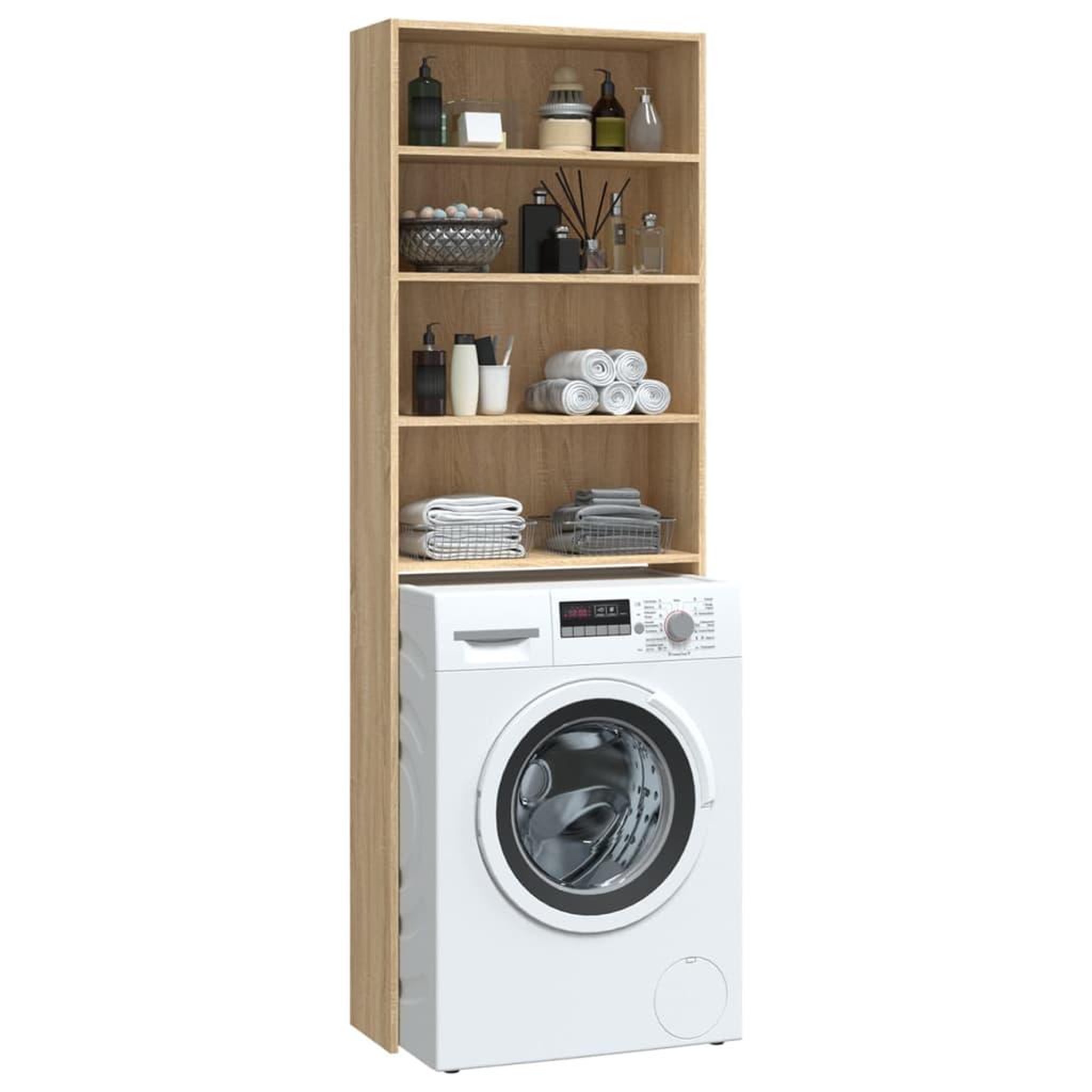 Voir la diapositive 5 : VIDAXL Meuble de machine a laver Chene sonoma 64x24x190 cm