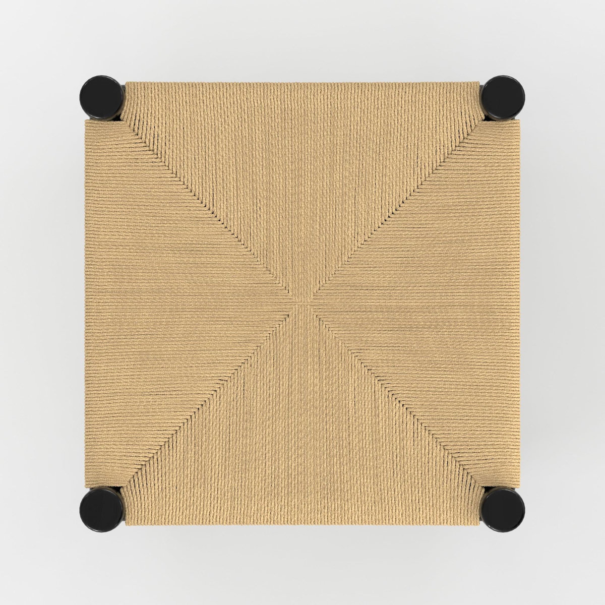 Rendez vous déco Tabouret pour ilot central 65 cm en teck noir et rotin - Kaïa