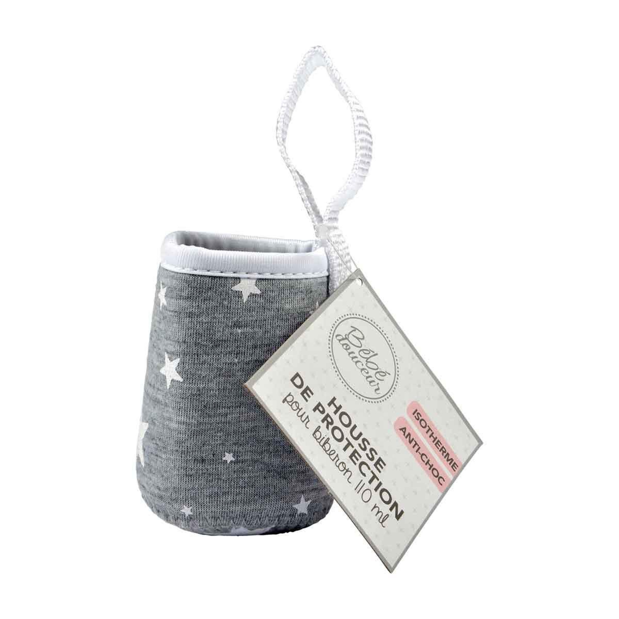 Voir la diapositive 2 : BEBE DOUCEUR Housse de protection pour biberon  col étroit  8cm gris