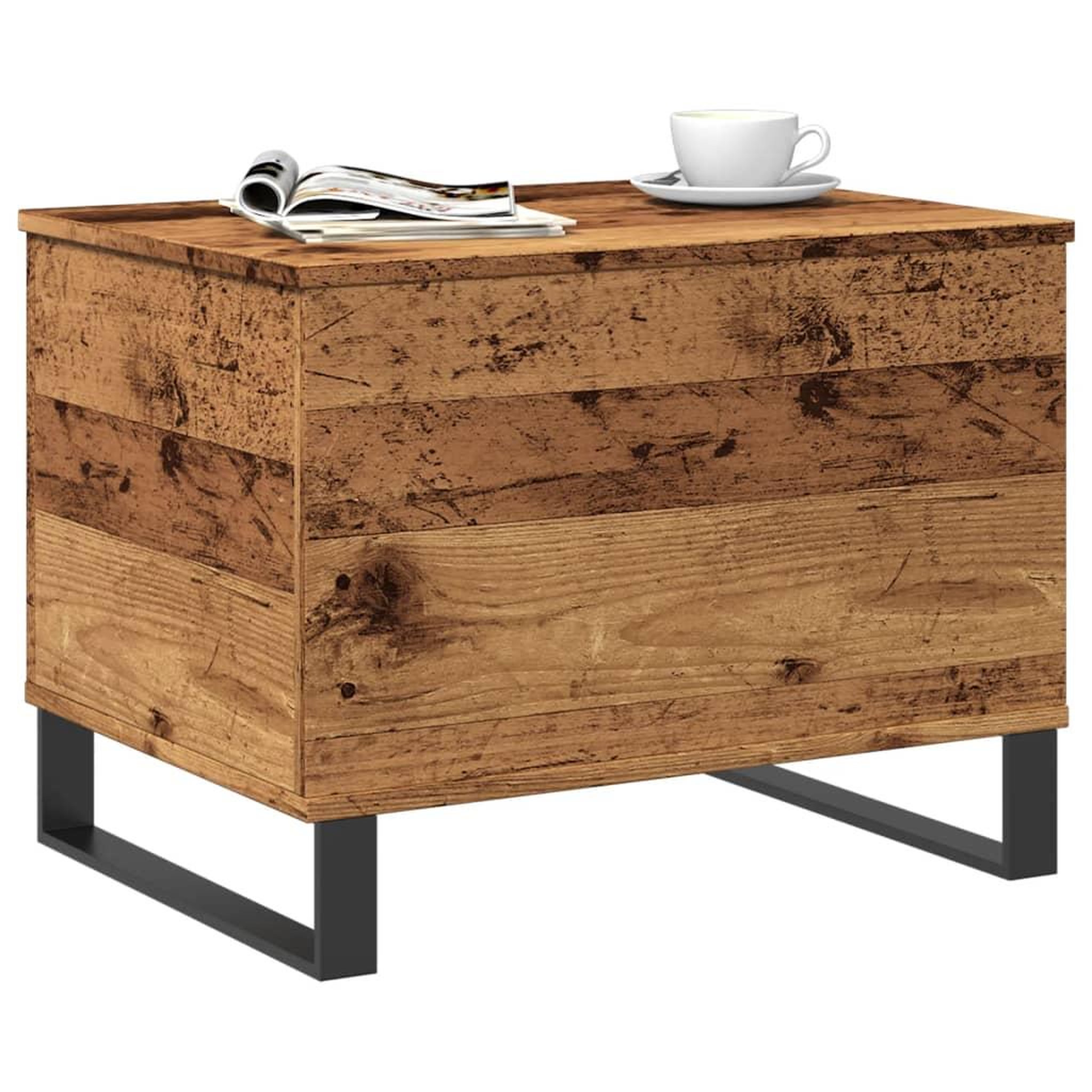 Voir la diapositive 3 : VIDAXL Table basse vieux bois 60x44,5x45 cm bois d'ingenierie