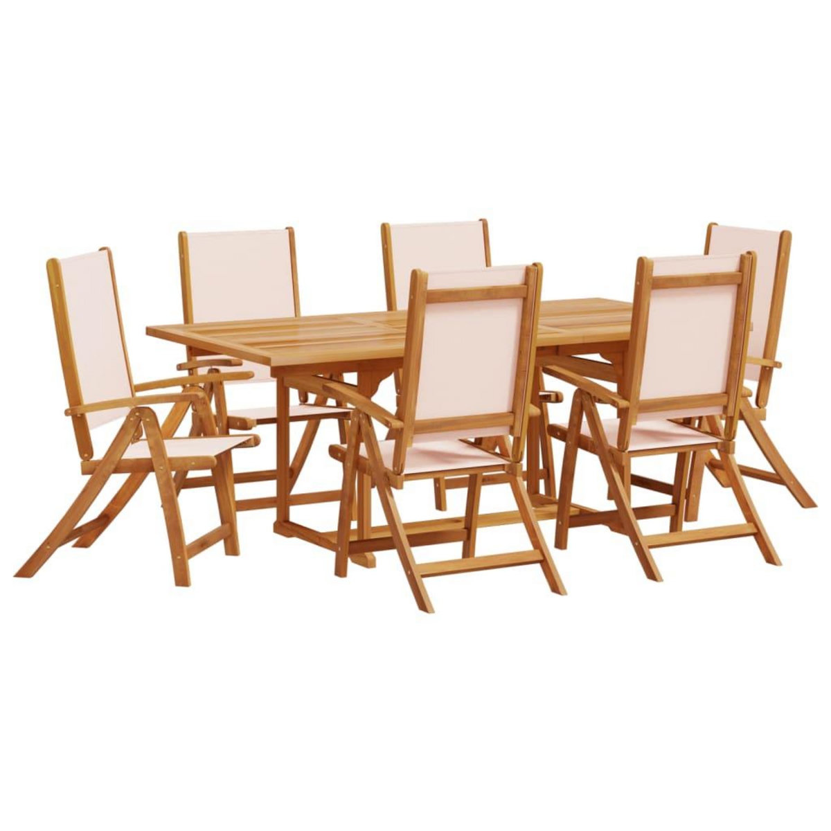 VIDAXL Ensemble a Manger de jardin 7pcs bois d'acacia solide textilene