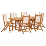 Voir la diapositive 2 : VIDAXL Ensemble a Manger de jardin 7pcs bois d'acacia solide textilene