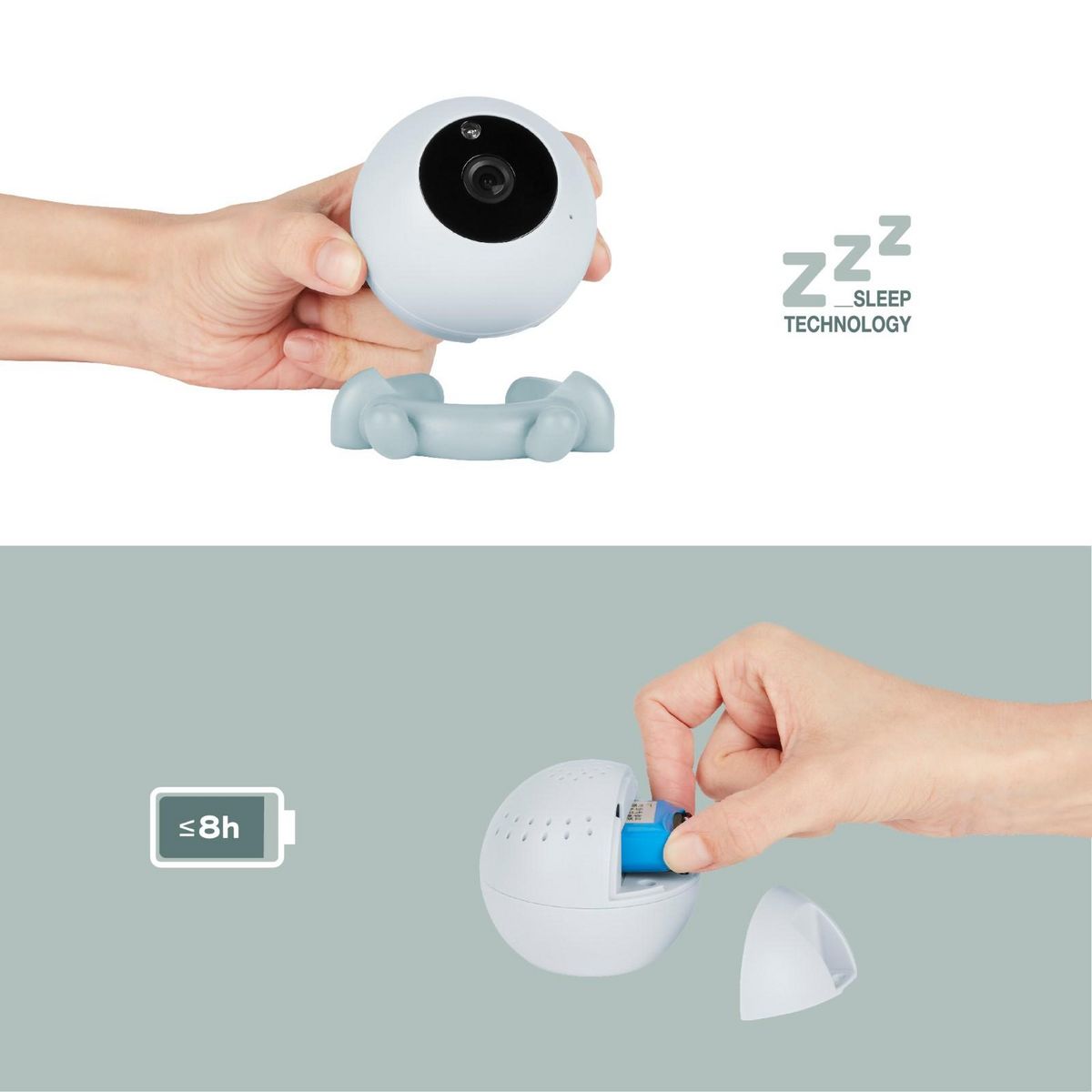BABYMOOV Babyphone Caméra Additionnelle Sans Fil YOO Roll Babymoov - Rechargeable Autonomie 10h - Portée 300m