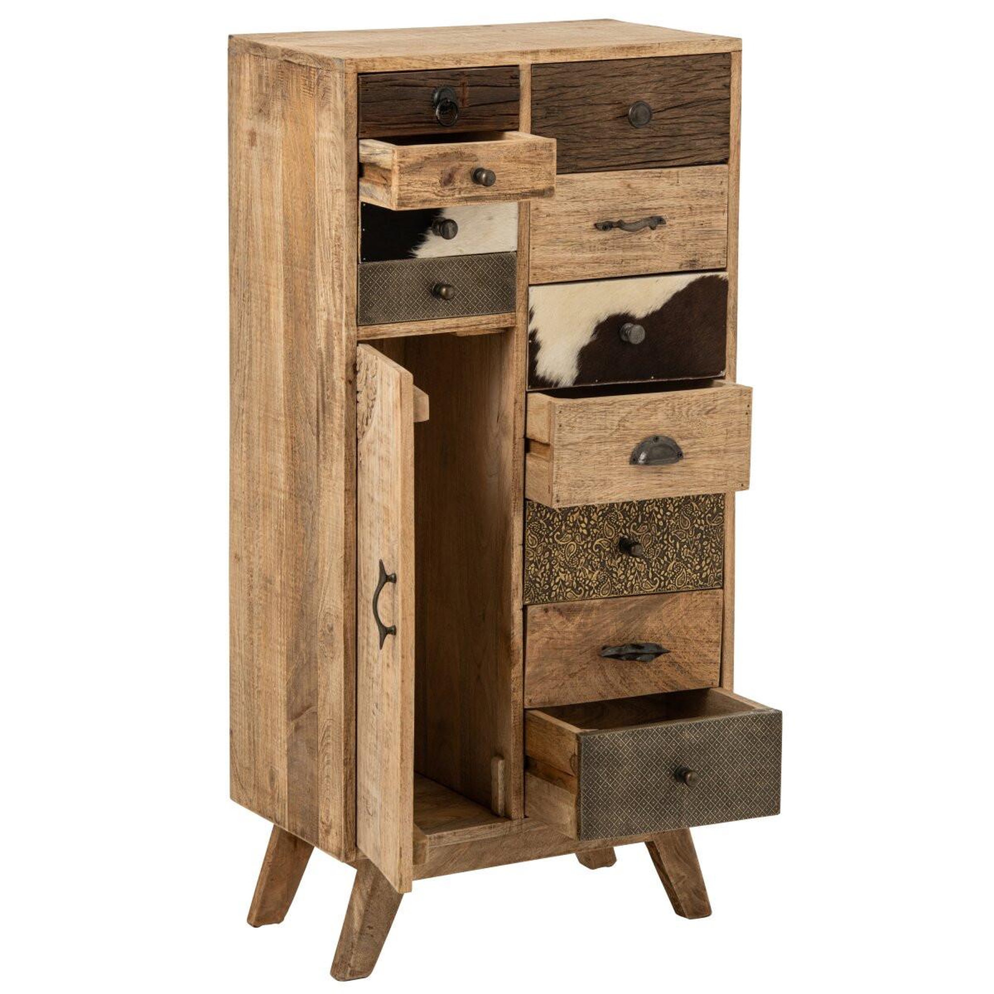 Voir la diapositive 5 : J-LINE Commode à tiroirs en bois  jonas  110cm naturel