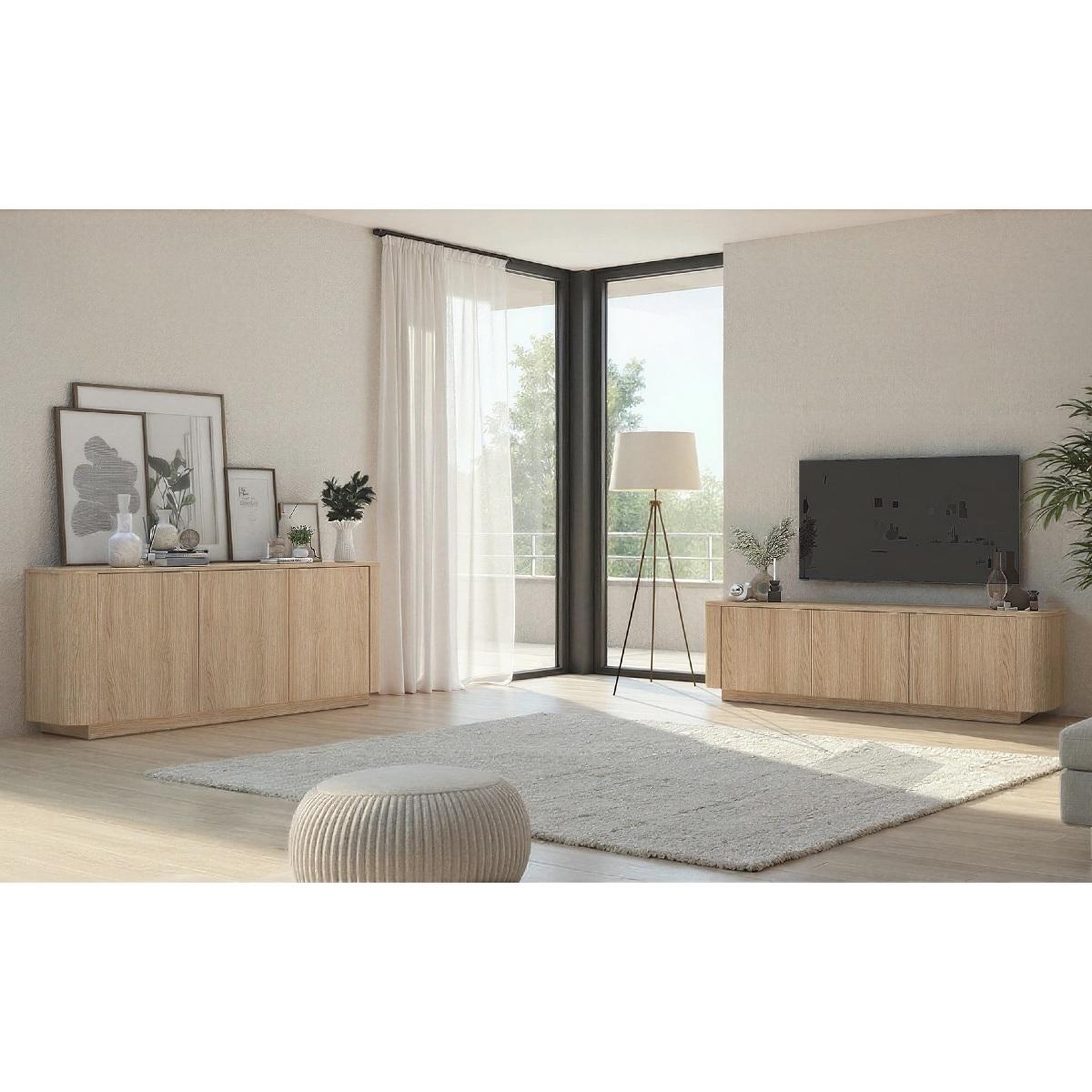 Voir la diapositive 5 : JLC KREATION Meuble tv contemporain en bois 180cm tika