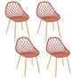 Voir la diapositive 1 : Paris Prix Lot de 4 Chaises Design  Malaga  80cm Terracotta