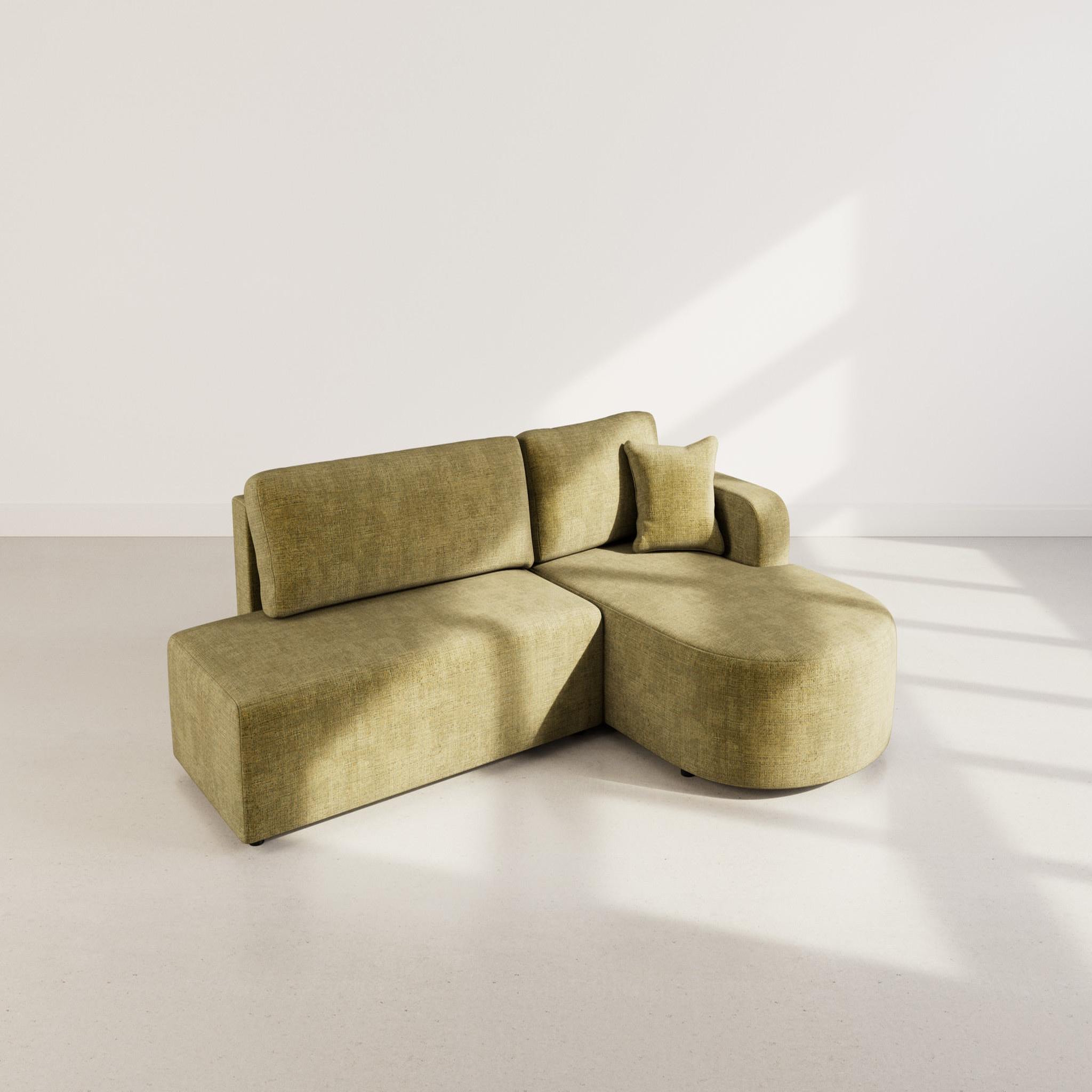 Voir la diapositive 6 : BEST MOBILIER Miro - canapé d'angle droit 4 places convertible avec coffre en velours texturé