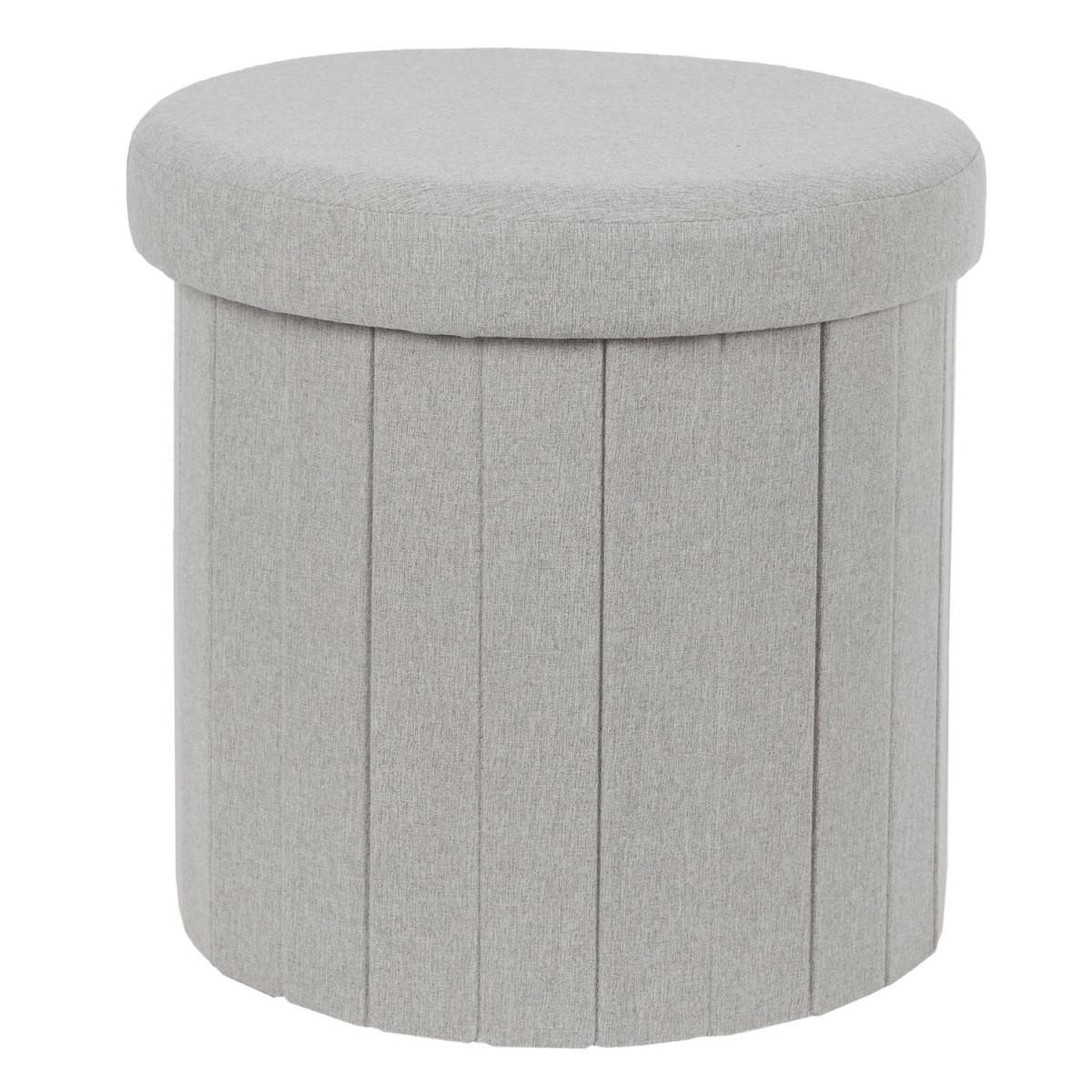 Voir la diapositive 2 : The Home Deco Factory Pouf coffre pliable  pills  38cm gris