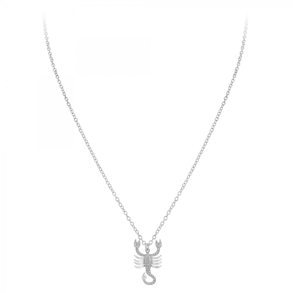 SC CRYSTAL Collier signe astrologique scorpion orné de Cristaux scintillants par SC Crystal en Métal rhodié