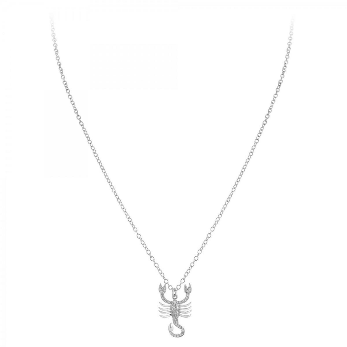 SC CRYSTAL Collier signe astrologique scorpion orné de Cristaux scintillants par SC Crystal en Métal rhodié