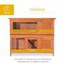 Voir la diapositive 4 : PAWHUT Cage a lapin poulailler clapier en bois de pin de grande taille avec 2 etages 120x48x100 cm