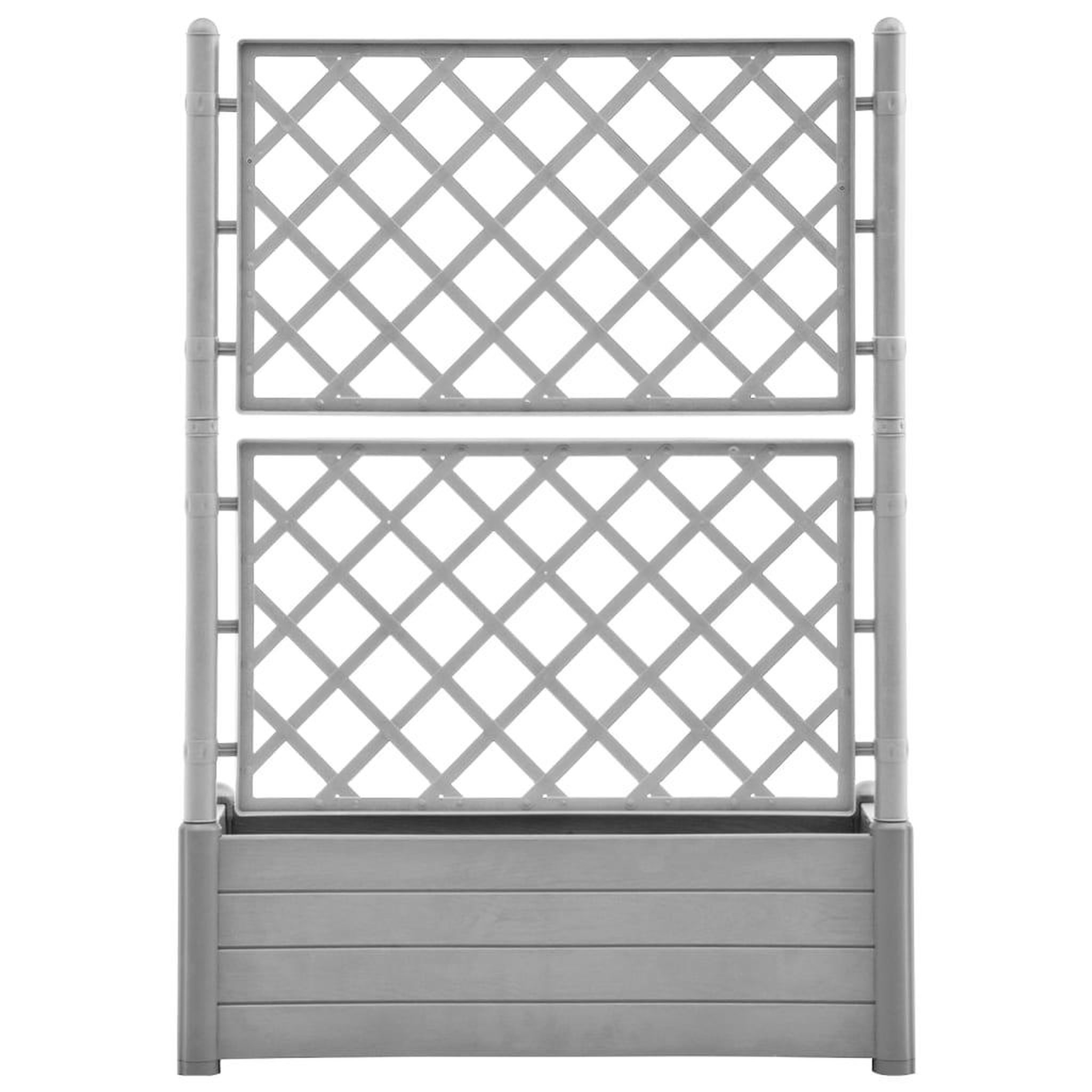Voir la diapositive 3 : VIDAXL Jardiniere avec treillis 100x43x142 cm PP Gris pierre