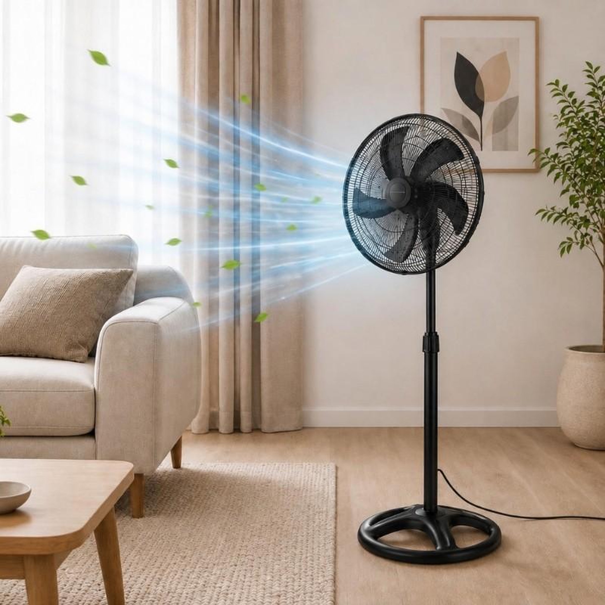 Voir la diapositive 3 : Ventilateur sur pied 45 cm – puissance 60w et fonctionnement silencieux