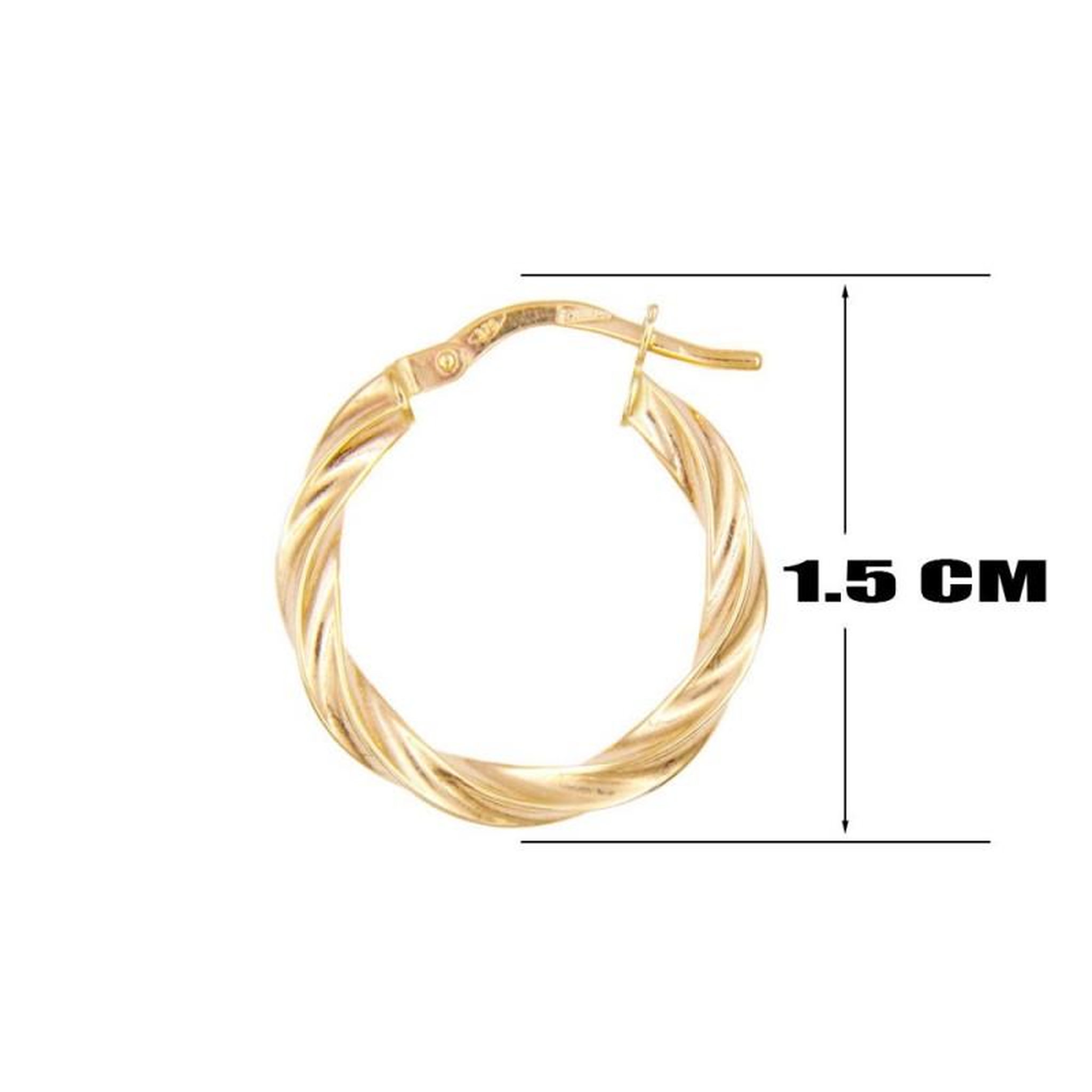 Voir la diapositive 3 : L'ATELIER D'AZUR Boucles d'Oreilles Or Jaune - Créoles Torsadées Femme