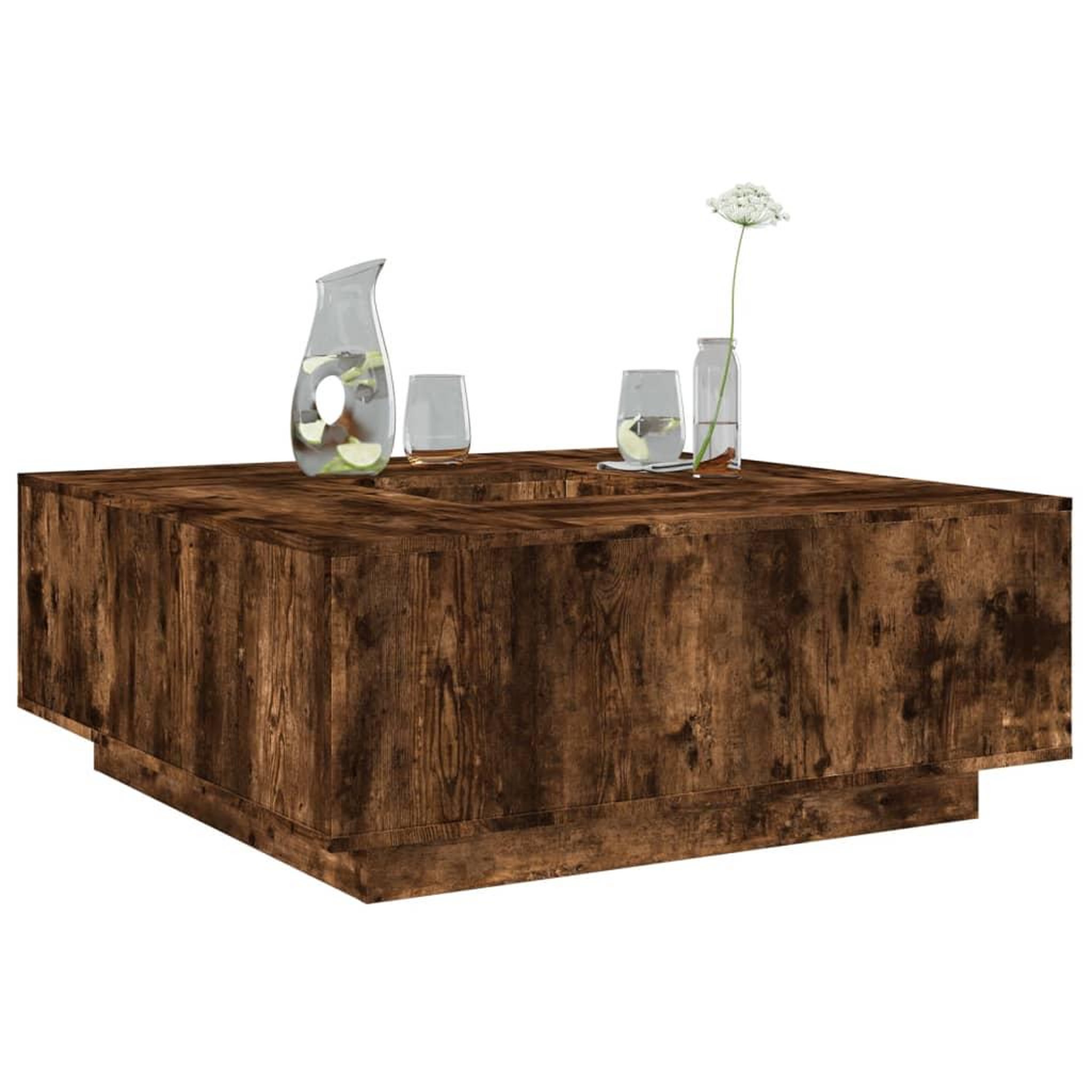VIDAXL Table basse chene fume 100x100x40 cm bois d'ingenierie