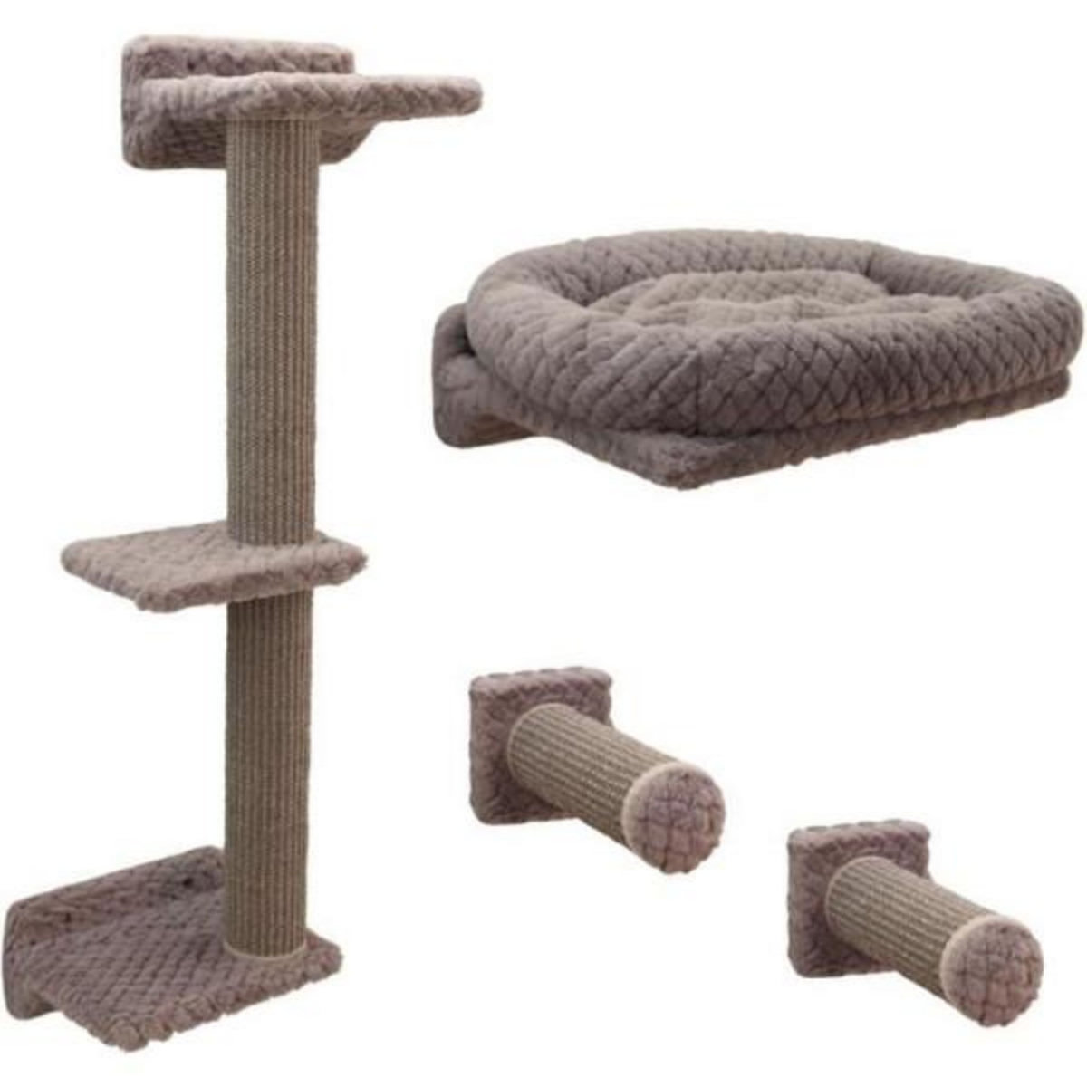 KERBL Mur d'escalade pour chats - KERBL - MONTE ALPI - 8 pieces - Gris - Tour d'escalade
