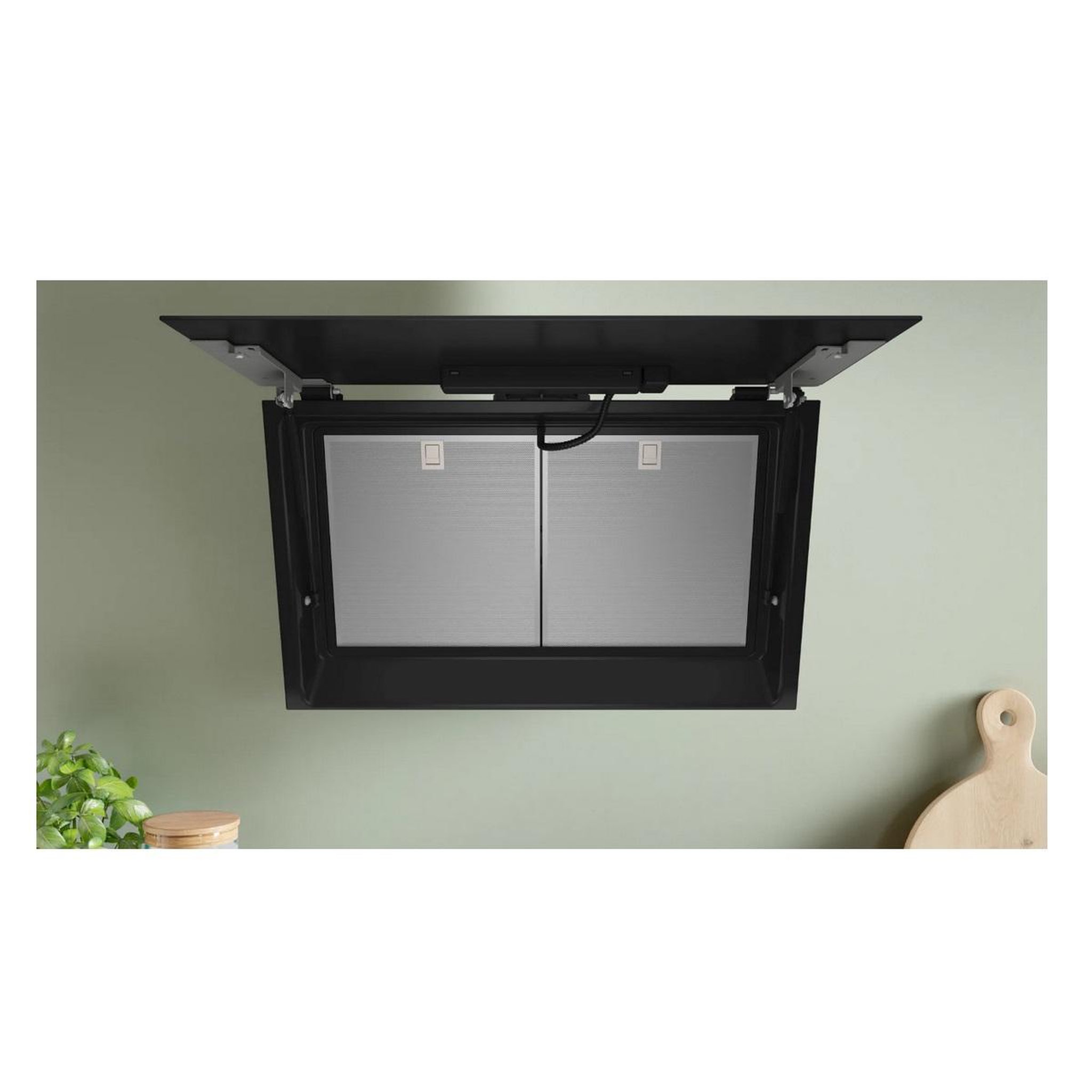 Voir la diapositive 6 : BOSCH Hotte décorative inclinée 80cm 438m3/h noir - dwj81an60