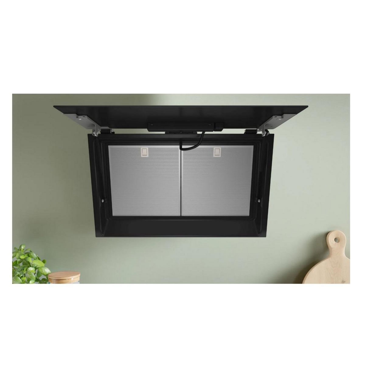 BOSCH Hotte décorative inclinée 80cm 438m3/h noir - DWJ81AN60