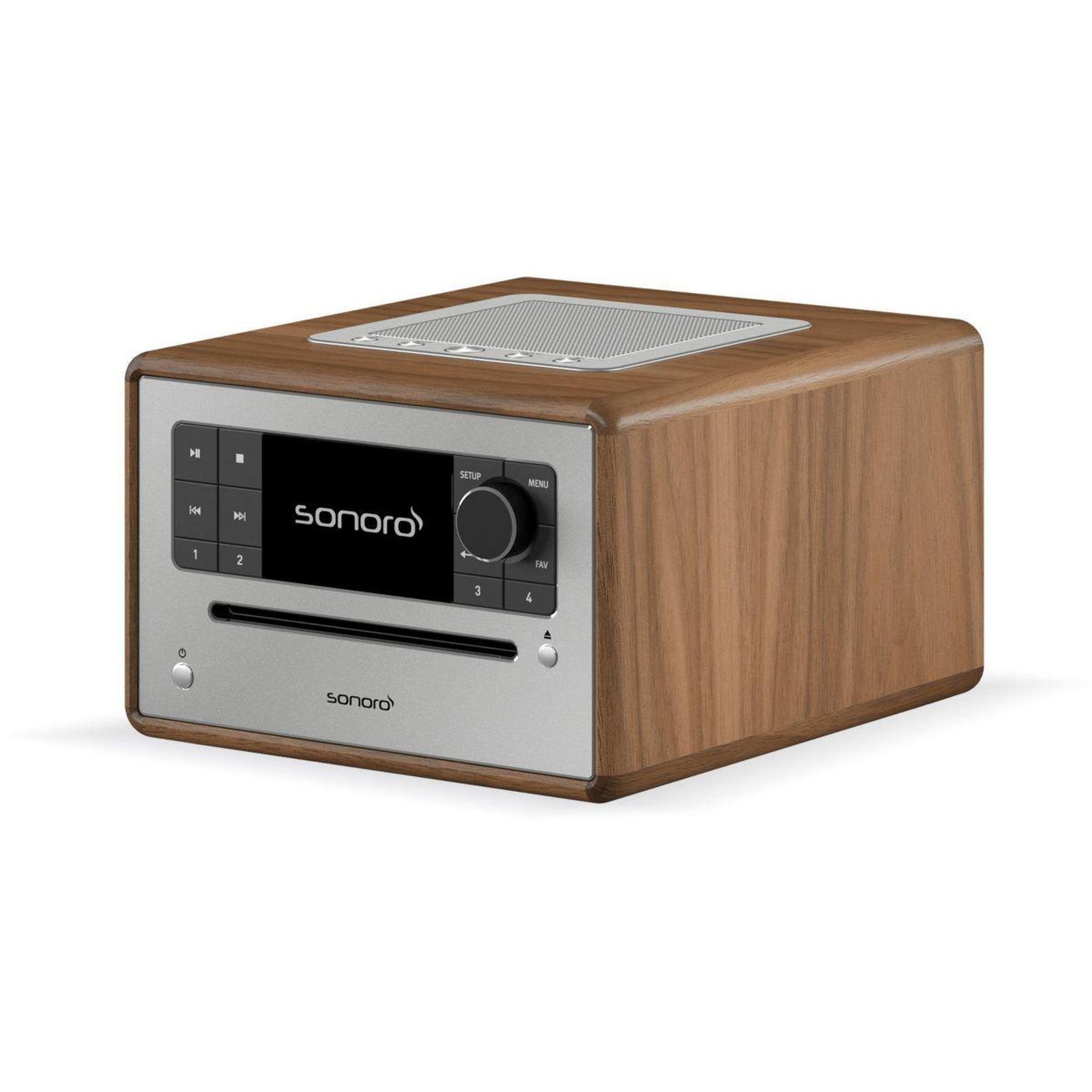 Voir la diapositive 2 : SONORO Chaîne hifi elite noyer-argent